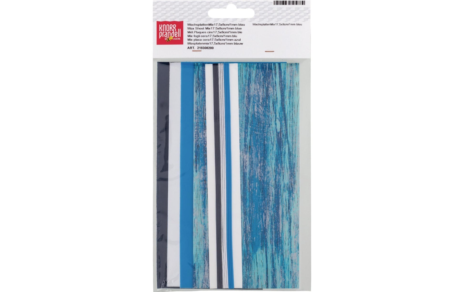 KNORR prandell Verzierwachs, Blau, 175 × 80 × 0,5 mm, 4 Stk., Art.-Nr. 218308200