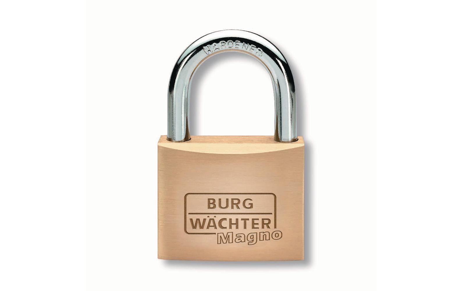 BURG-WÄCHTER Burgwächter Magno 400 E Mechanisches Vorhängeschloss – Messing, Bügel 11×10 mm, Schäkeldurchmesser 3,5 mm