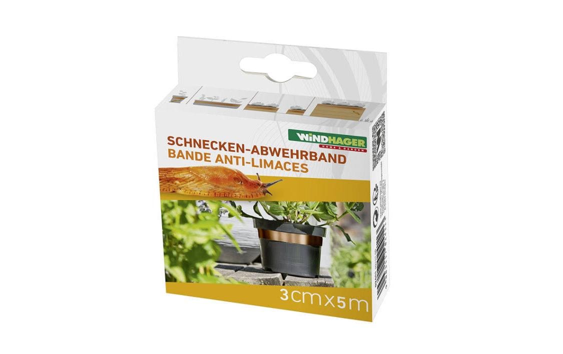 Windhager Schnecken-Abwehrband – 3 × 500 cm – Kupfer – für Schnecken