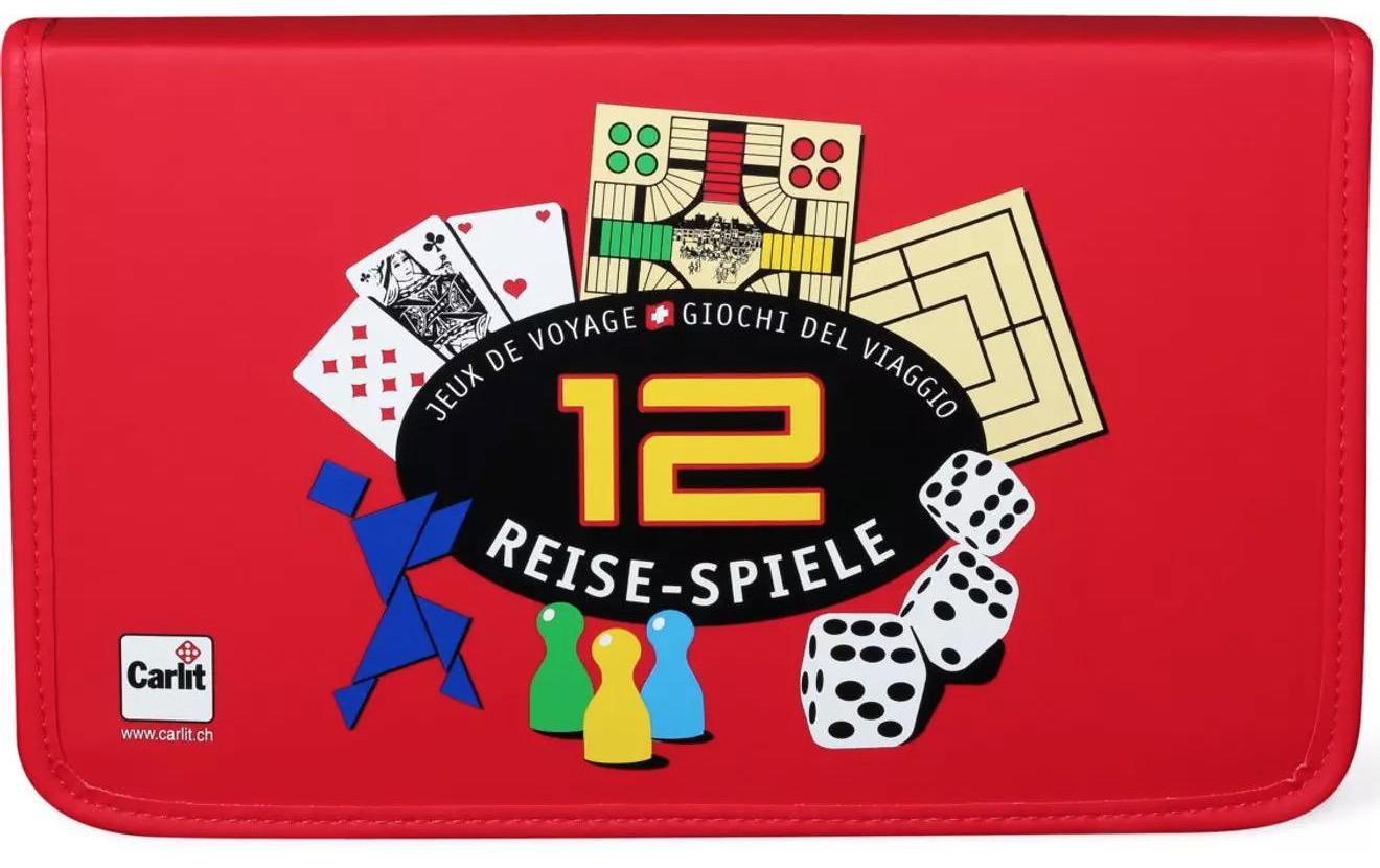 Carlit 12 Reisespiele – Brettspiel, 1–6 Spieler, ab 6 Jahren, 30 Min., DE