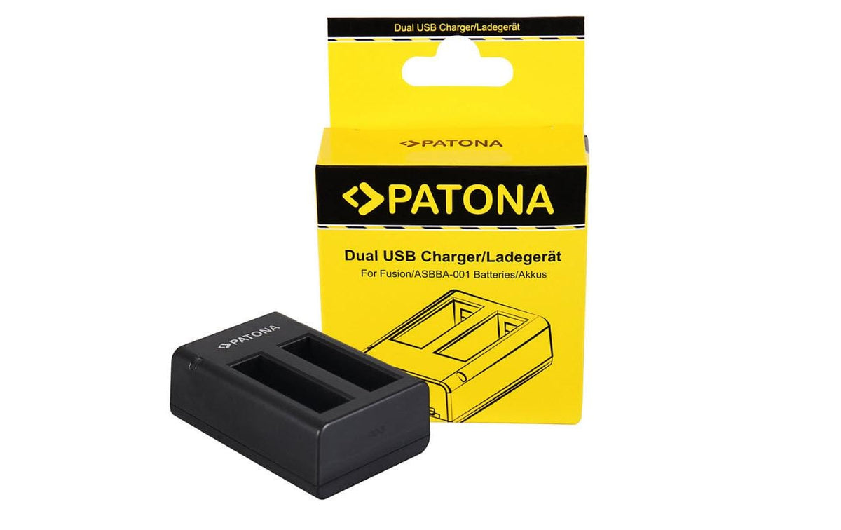 PATONA Dual Ladegerät – für GoPro Fusion ASBBA-001 – 2-fach, USB