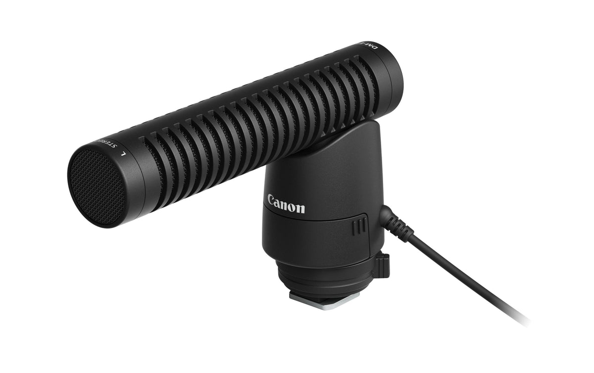 Canon DM-E1 Stereo-Kameramikrofon – 3,5 mm Klinke, kabelgebunden, 50–16'000 Hz, für Canon EOS, Schwarz
