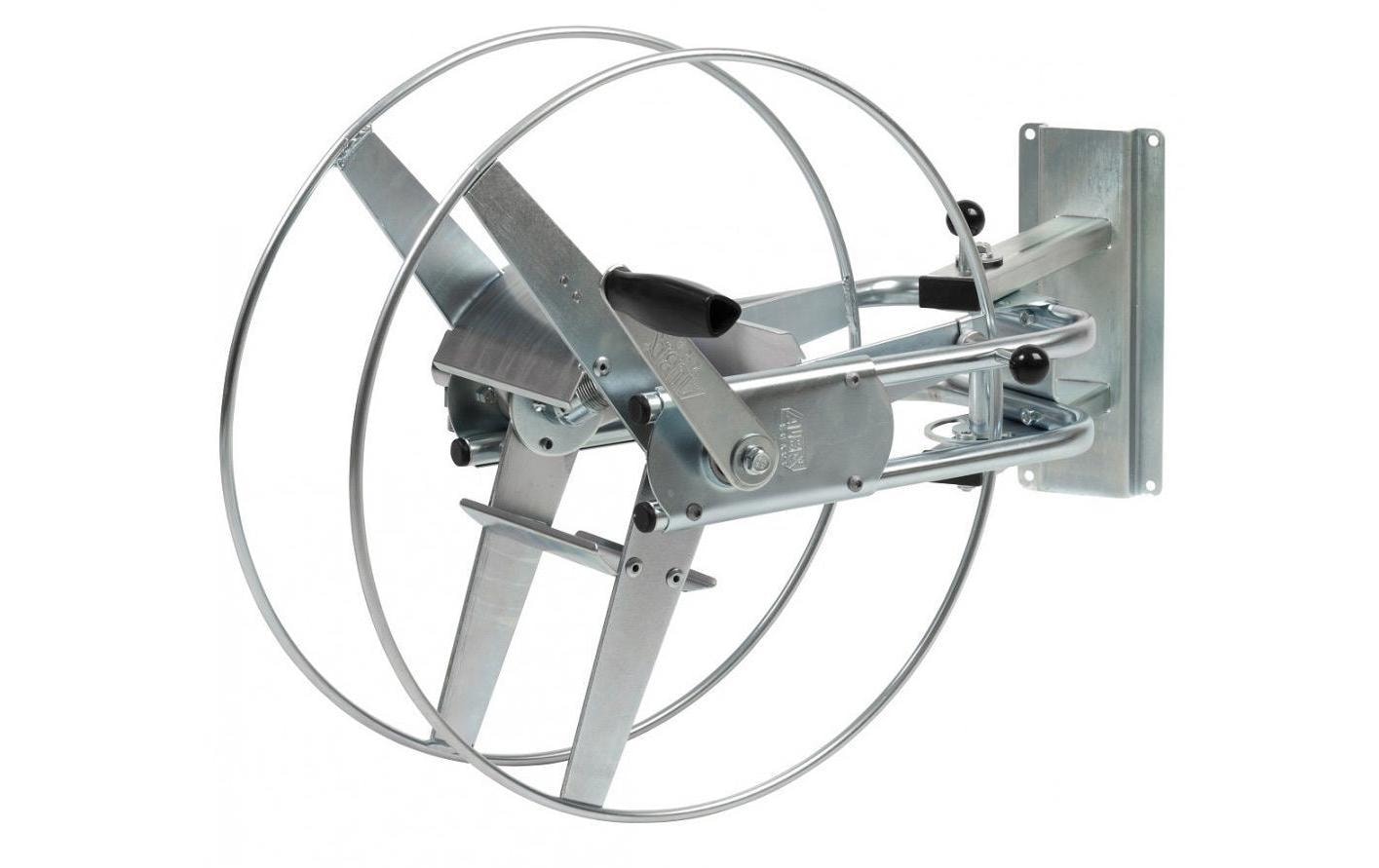 Alba-Krapf Status S Wandschlauchhalter 50,5 m – mit weichem Griff, 3/4" Anschluss, Silber, Stahl