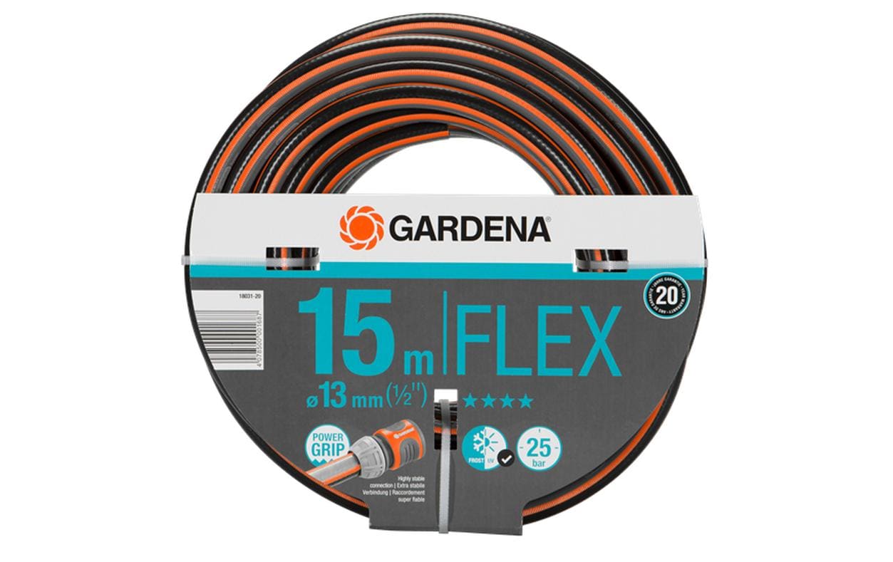 Gardena Comfort FLEX Gartenschlauch 13 mm (1/2") 15 m – Flexibler Schlauch, UV- & frostbeständig, max. 25 bar