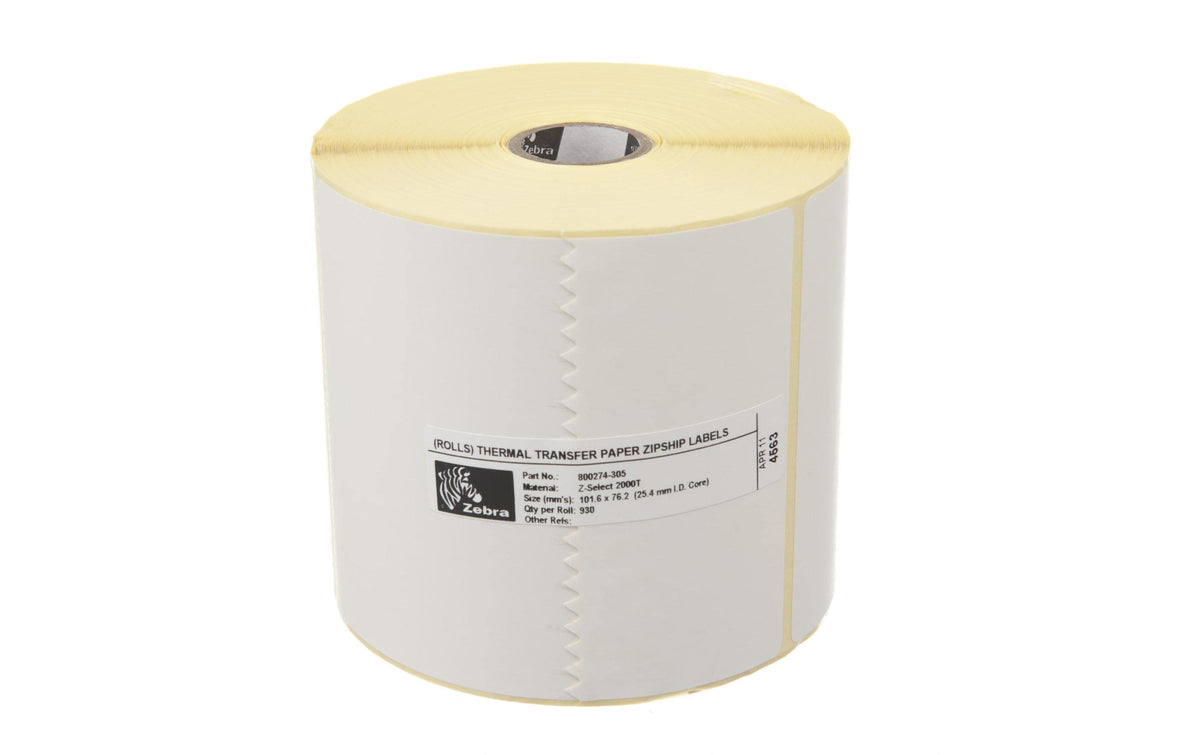Zebra Z-Select 2000T – Etiketten (Rolle) 102 × 76 mm – permanent haftend – Thermotransfer – 930 Etiketten/Rolle