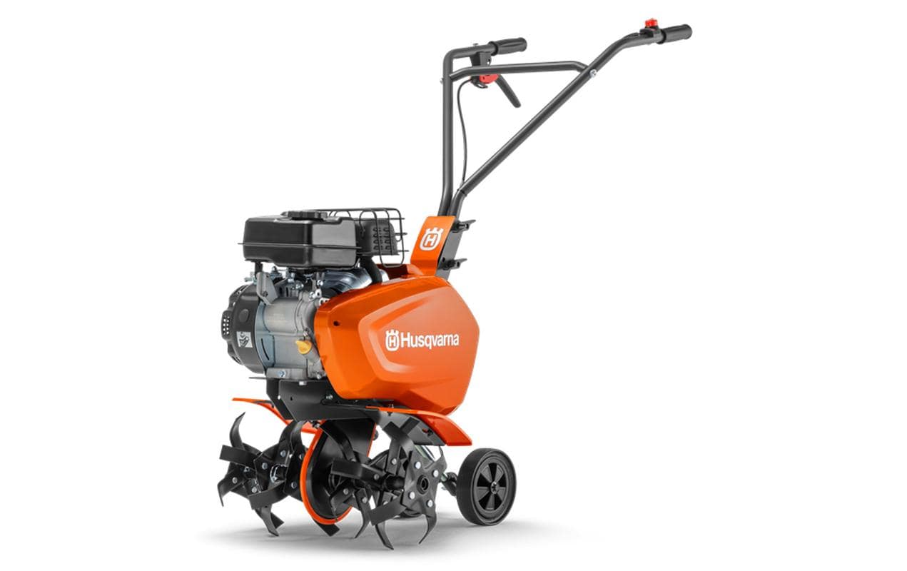 Husqvarna Motorhacke TF 120 – Arbeitsbreite 46 cm, Arbeitstiefe 15 cm, Motorleistung 1400 W, Masse 27 kg