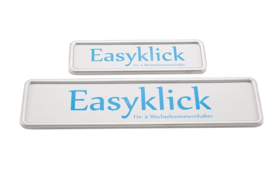 Easyklick Kennzeichenhalter Langformat – Silber, Chrom – ABS, Klicksystem & Wechselsystem