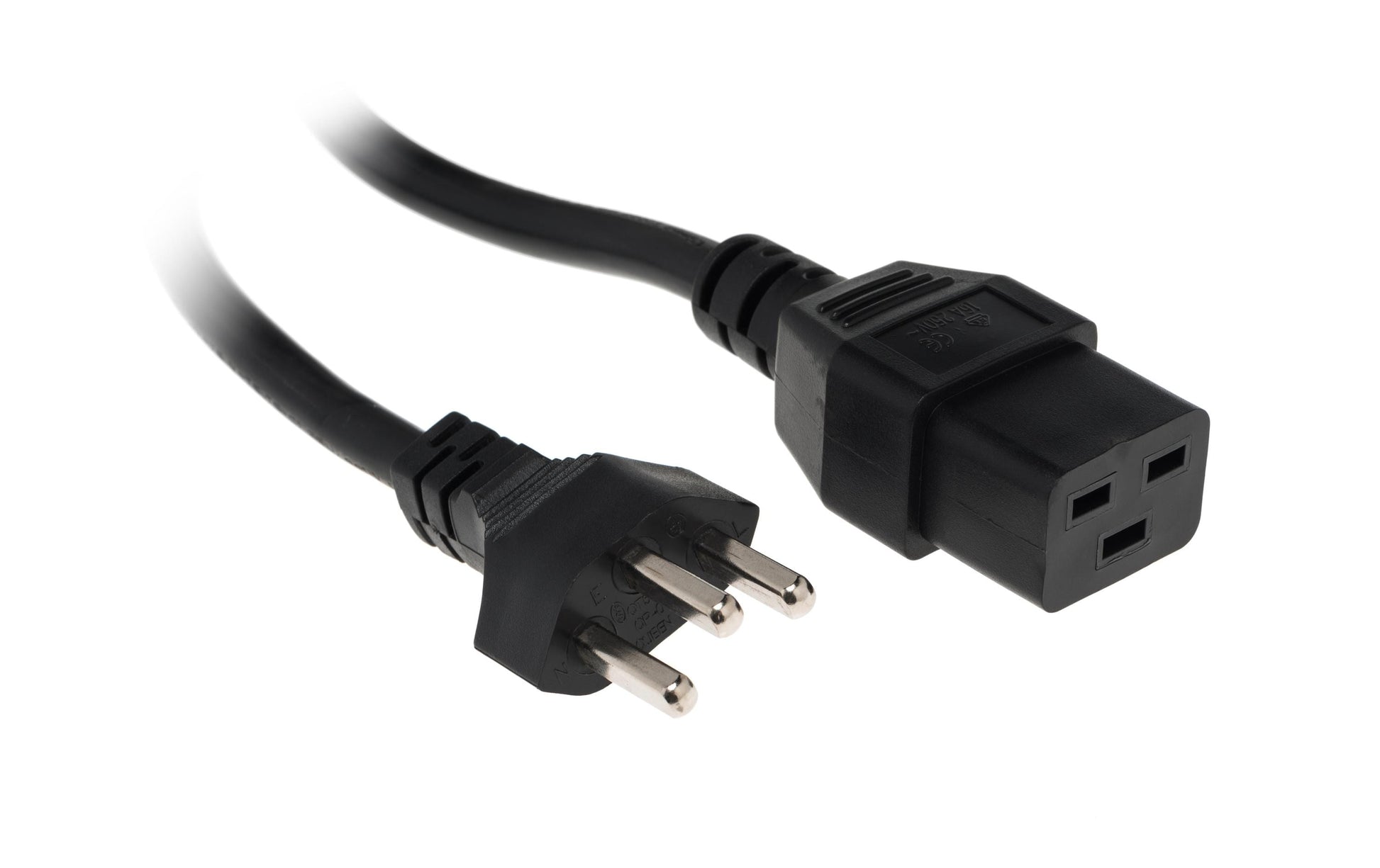 Diggelmann Netzkabel, T23 auf C19, 16 A, 4 m, Schwarz