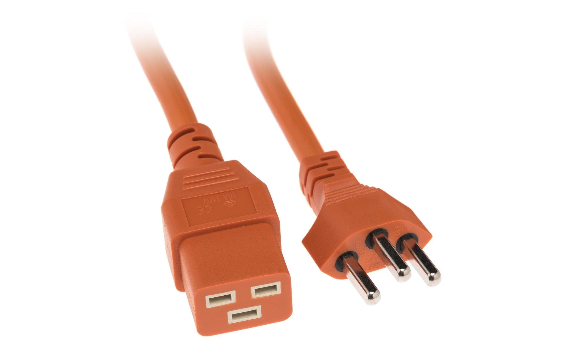 Diggelmann Netzkabel, T23 auf C19, 5 m, Orange