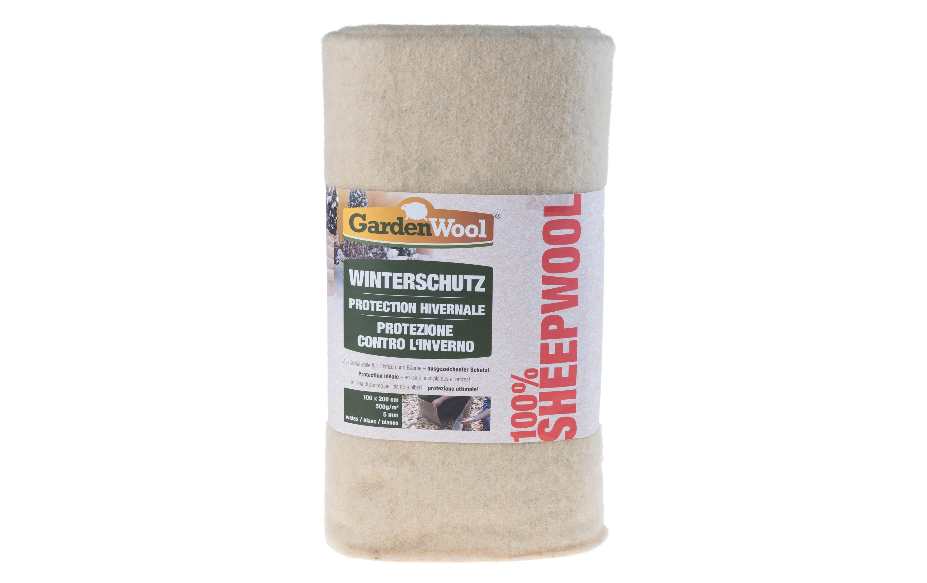 GardenWool Winterschutzmatte – 2000 mm × 1 m, Schafwolle, Weiss