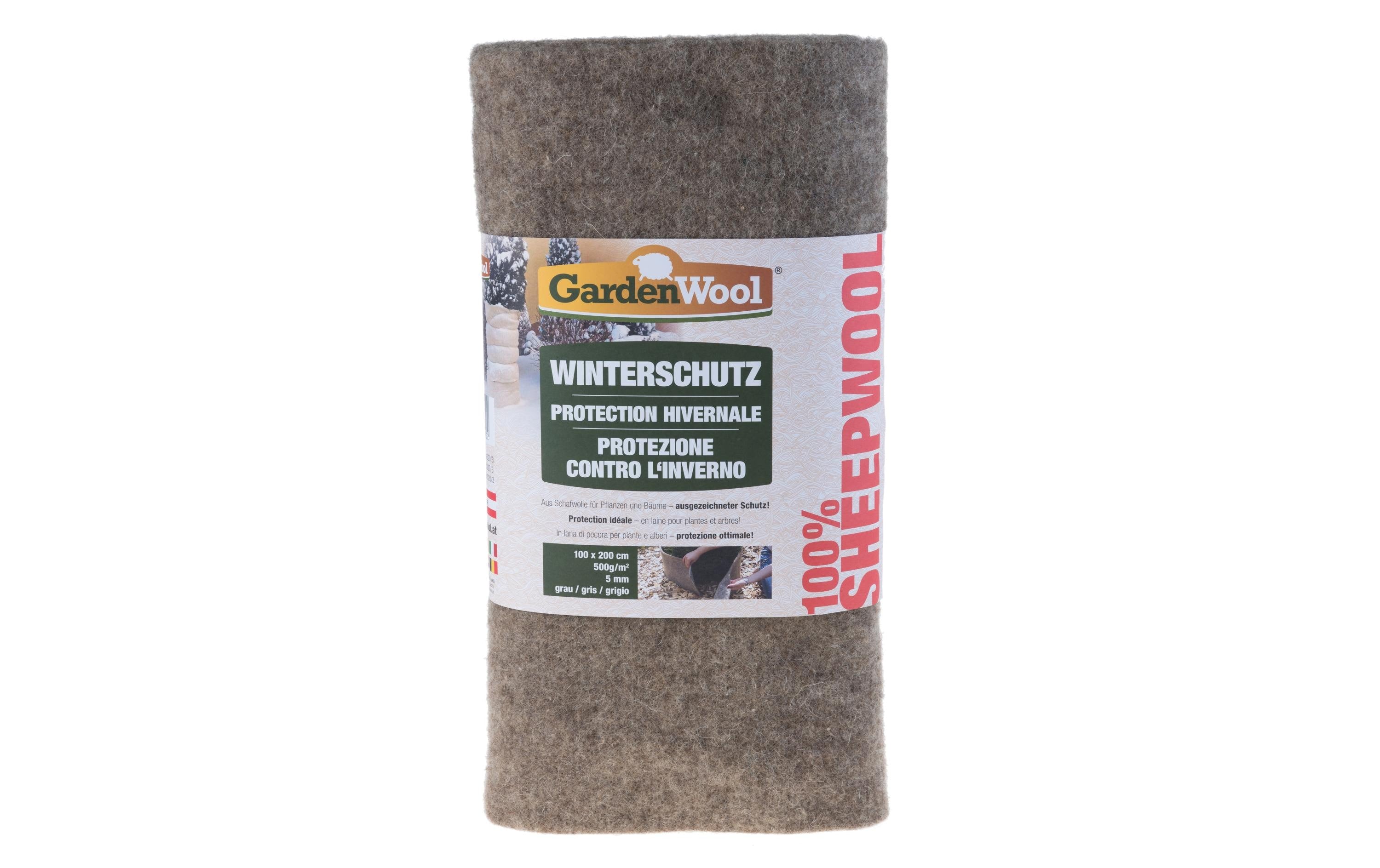 Gardenwool Bodenmatte – 200 × 100 cm, Grau, Schafwolle, Dicke 0,5 cm