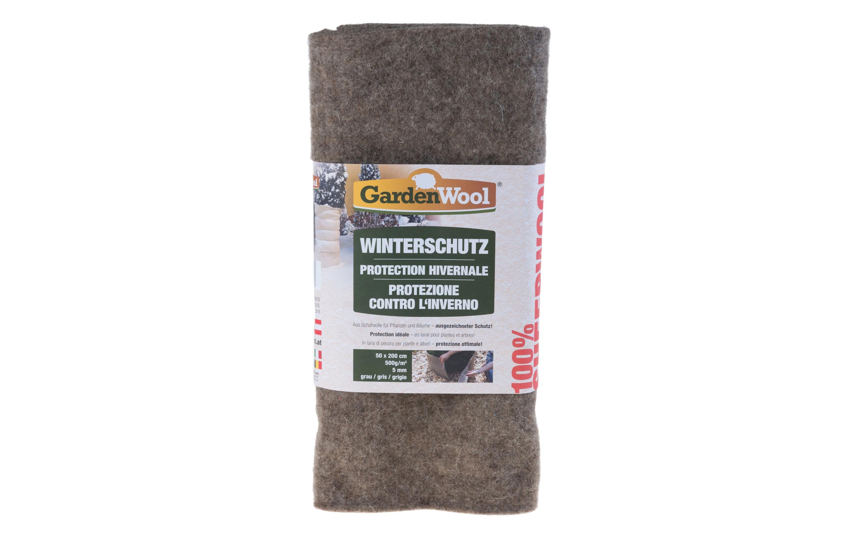 Gardenwool Winterschutzmatte – 2000 × 500 × 5 mm, Schafwolle, Grau, 500 g/m²