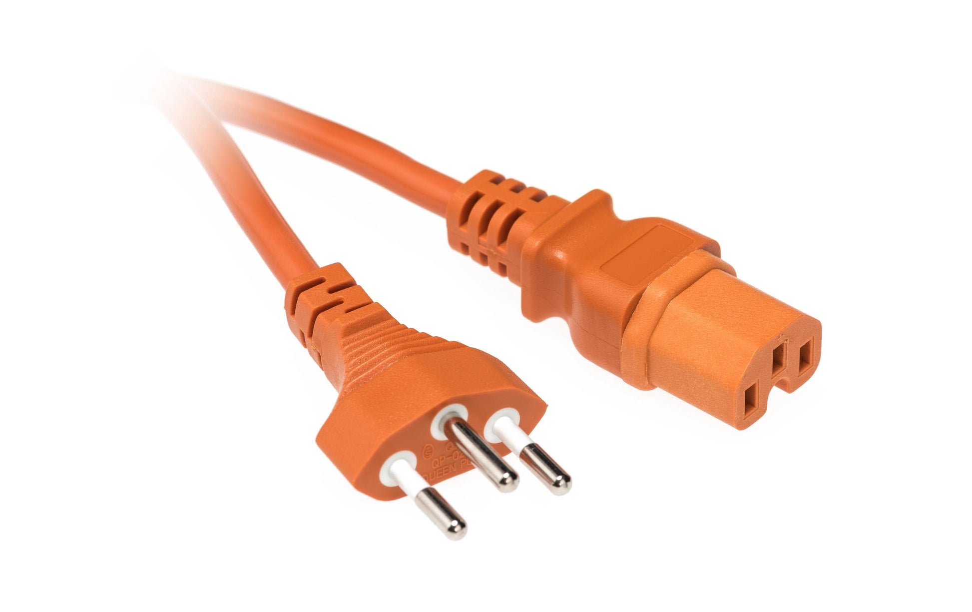 Diggelmann Netzkabel, C15 auf T12, angespritzt, 3 m, Orange