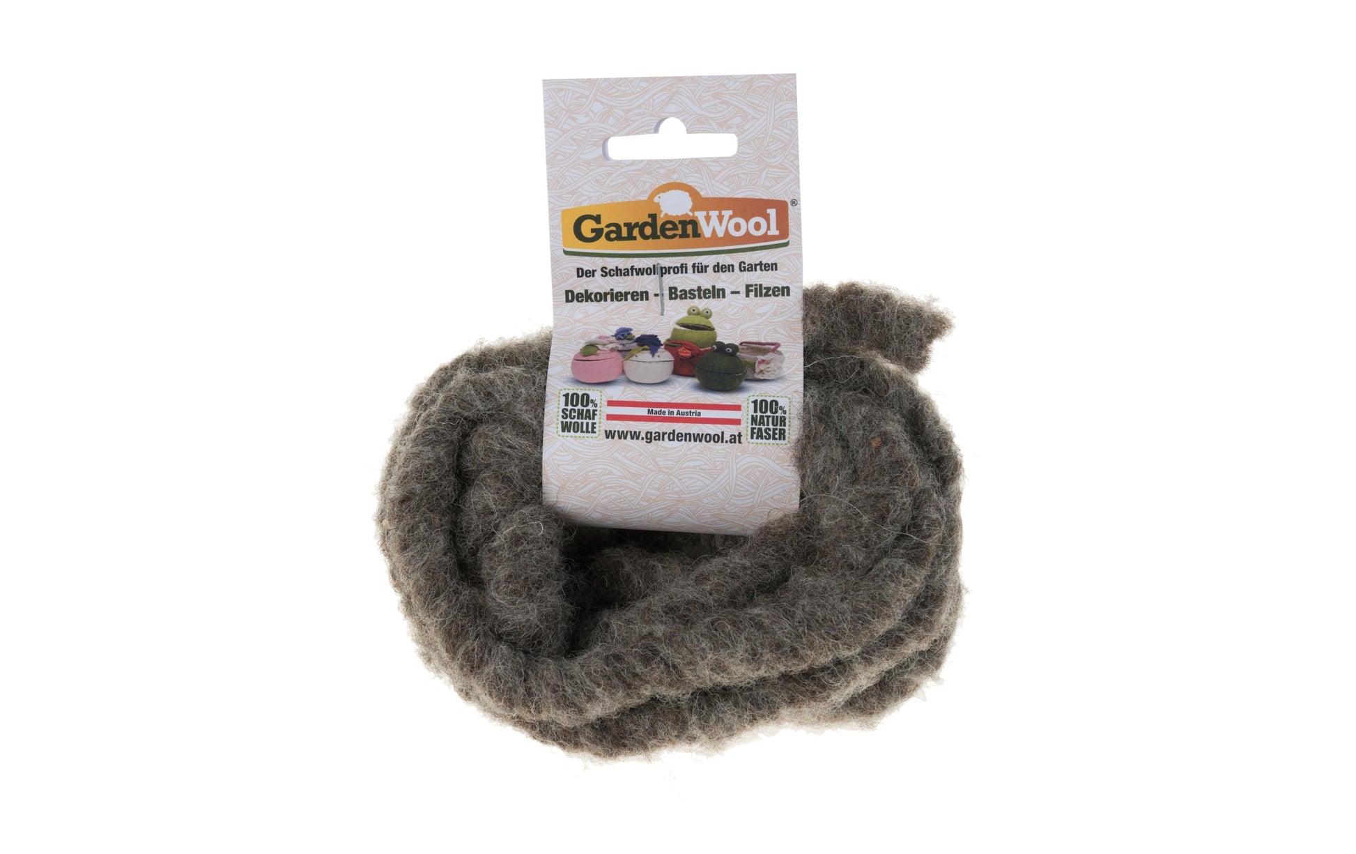 Gardenwool Schnur – Ø 10 mm, 0,3 m, Wolle, grau