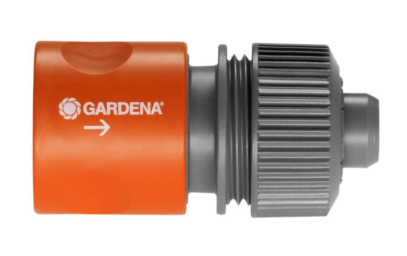Gardena Schlauchkupplung – Kunststoff, 2 Ausgänge, Grau/Orange, 1 Stk. – für Wasserhahn 21 mm Gewinde