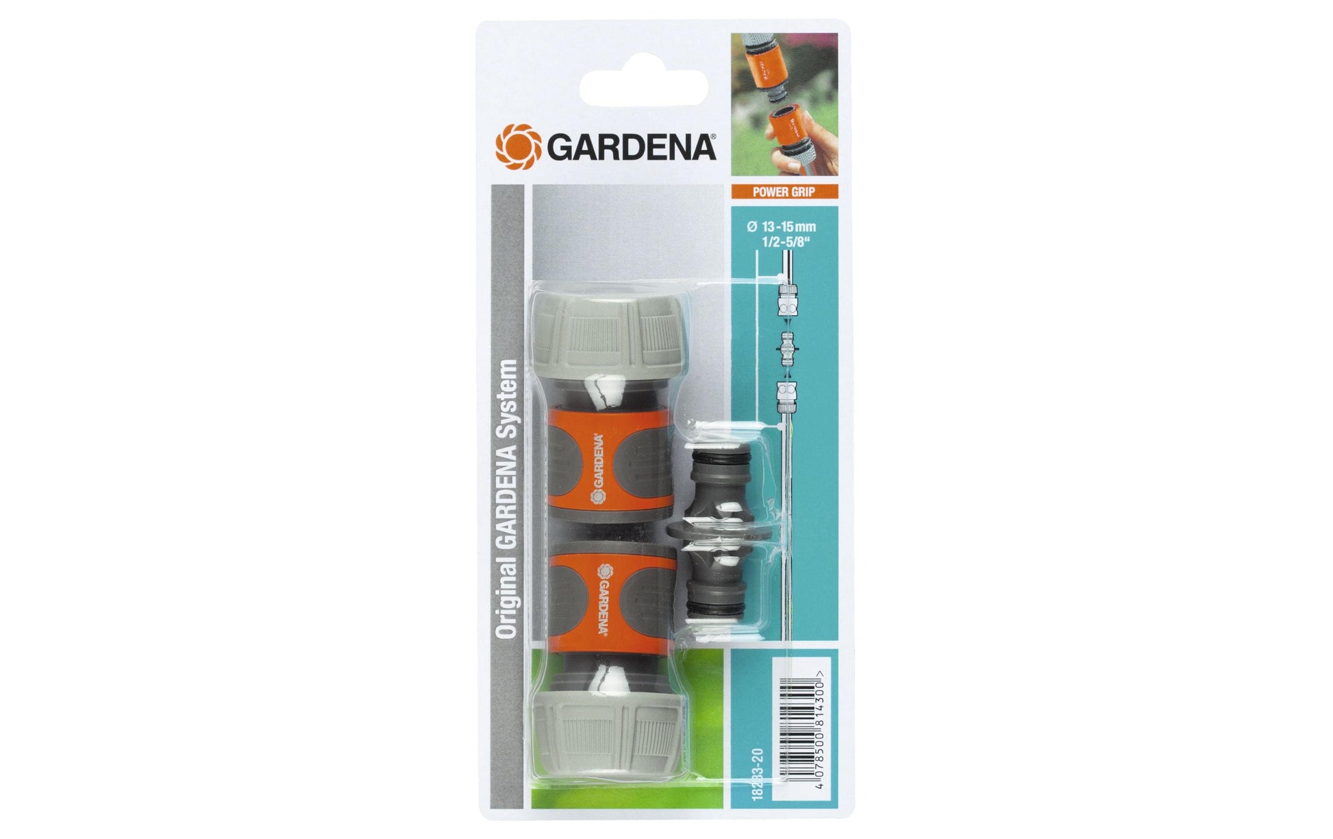 Gardena Kupplungs-Satz – 3/4" Gewinde, Kunststoff, Schwarz/Grau/Orange, 2 Ausgänge, 2 Stk.
