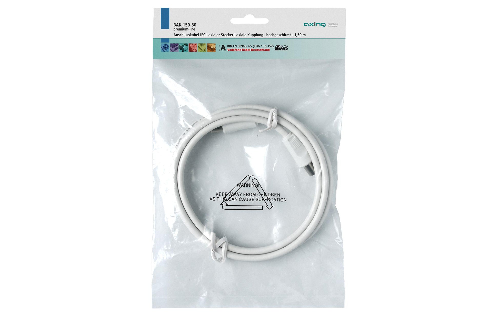 Axing Koax-Antennenkabel (IEC) – 3,5 m – Weiss