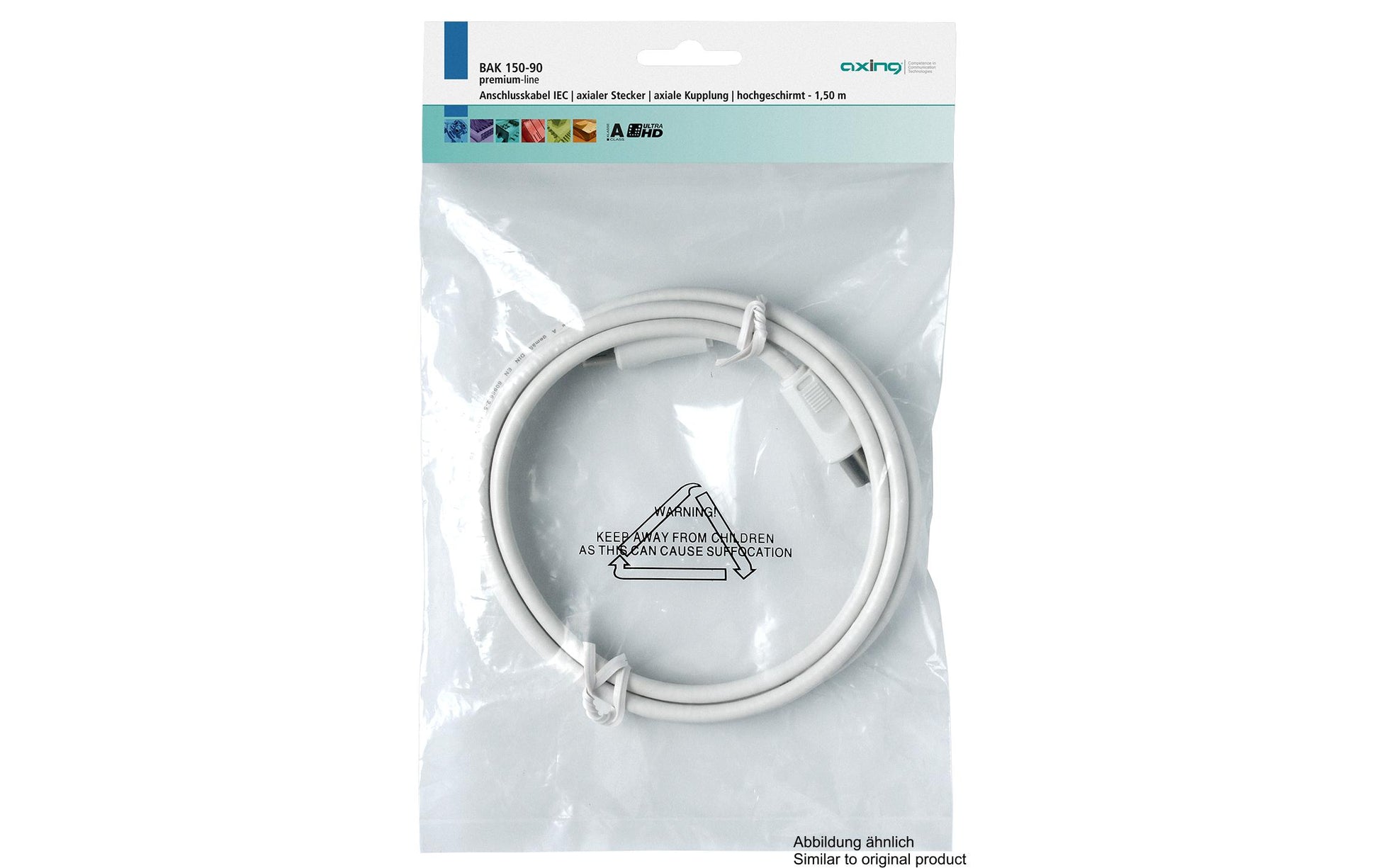 Axing Koax-Antennenkabel (IEC) – 10 m – Weiss