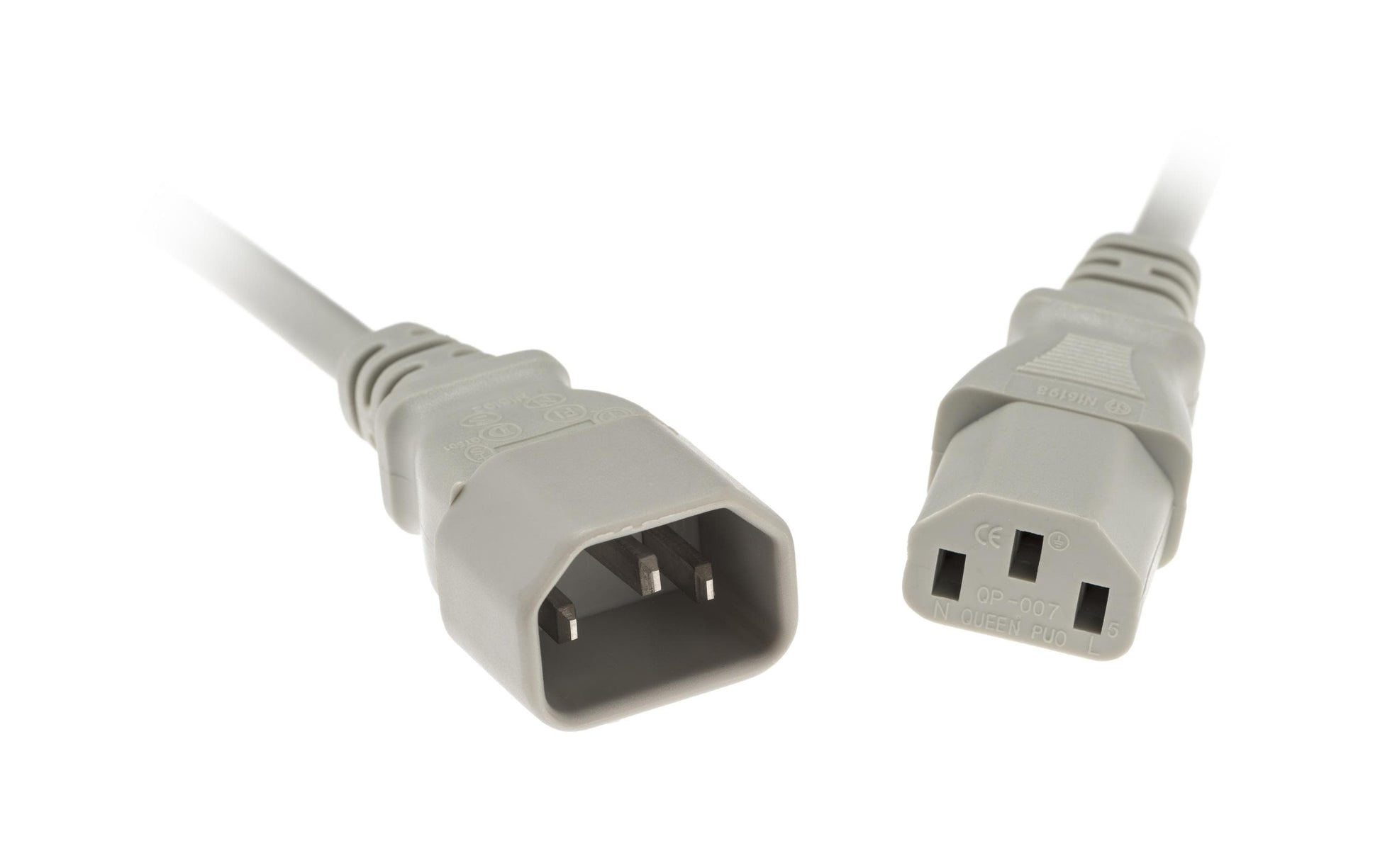 Diggelmann Netzkabel – IEC C14 zu IEC C13, 1 m, 10 A, Grau