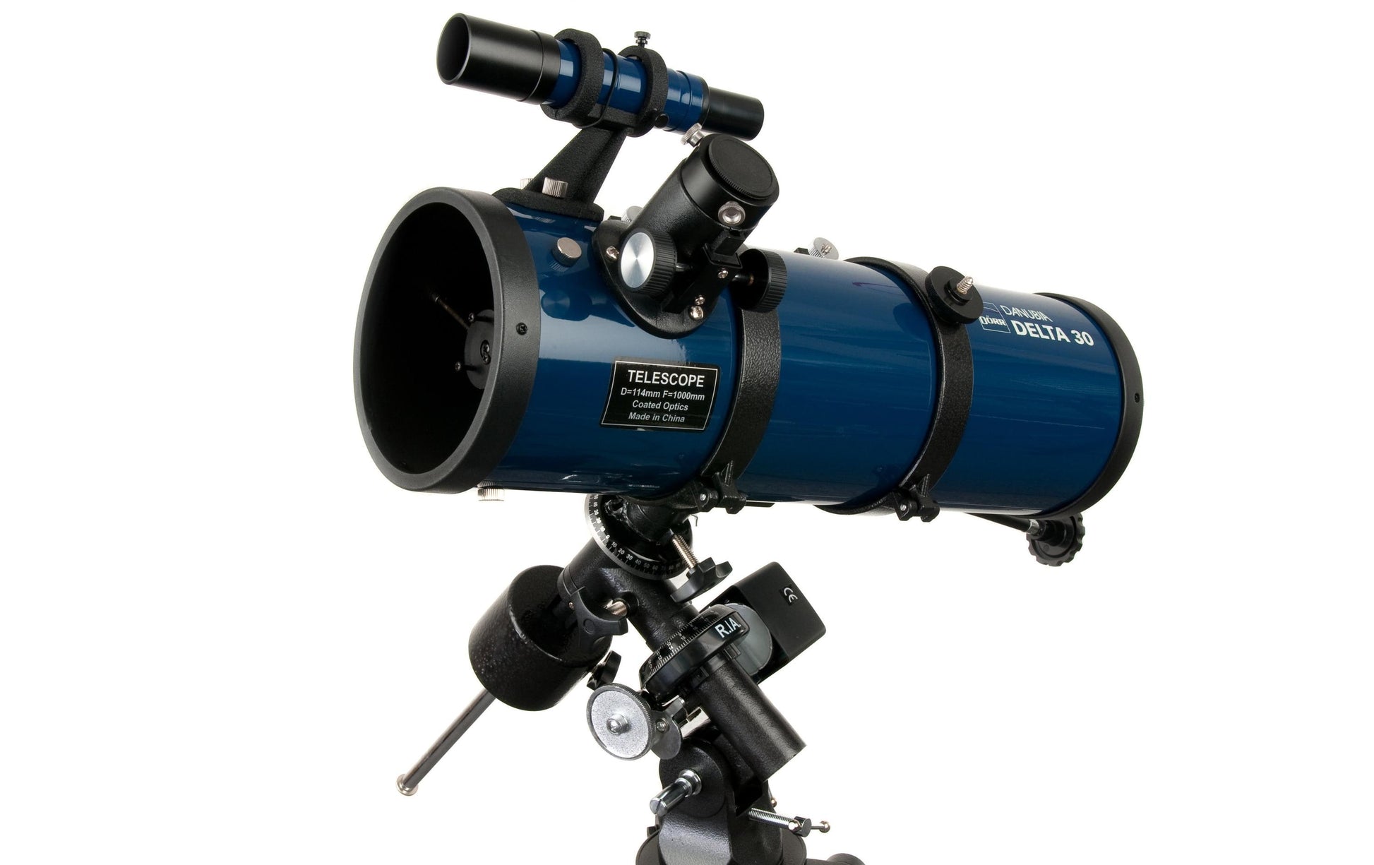 Dörr Delta 30 – Spiegelteleskop, 114 mm, 1000 mm Brennweite, 50×, 200× Vergrösserung, Blau