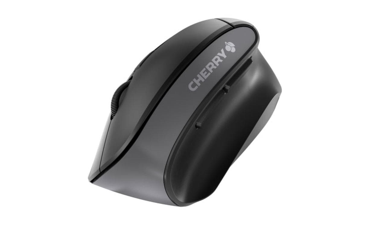 CHERRY MW 4500 Ergonomische Maus – kabellos, 6 Tasten, für Rechtshänder, vertikal, umschaltbare DPI, schwarz