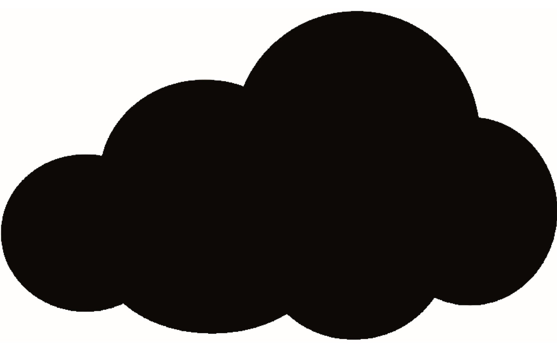 Securit Silhouette-Kreidetafel CLOUD FB-CLOUD – 480 × 290 mm – schwarz – inkl. Kreidestift, Wandmontageset