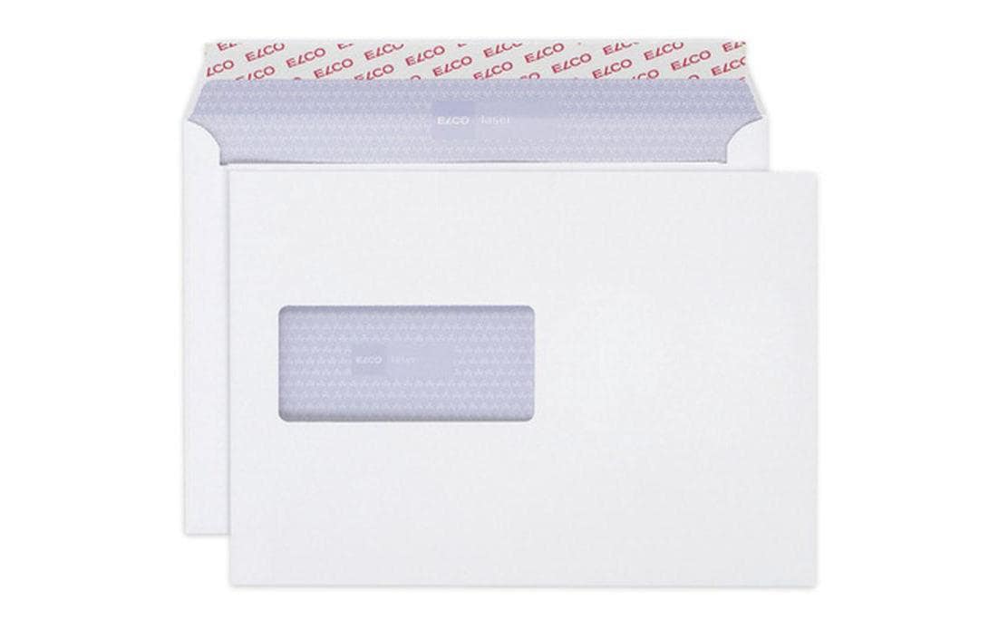 Elco Couvert C5, Fenster links, selbstklebend, hochweiss, 100 g/m², lasertauglich, mit Innendruck – 500 Stk.