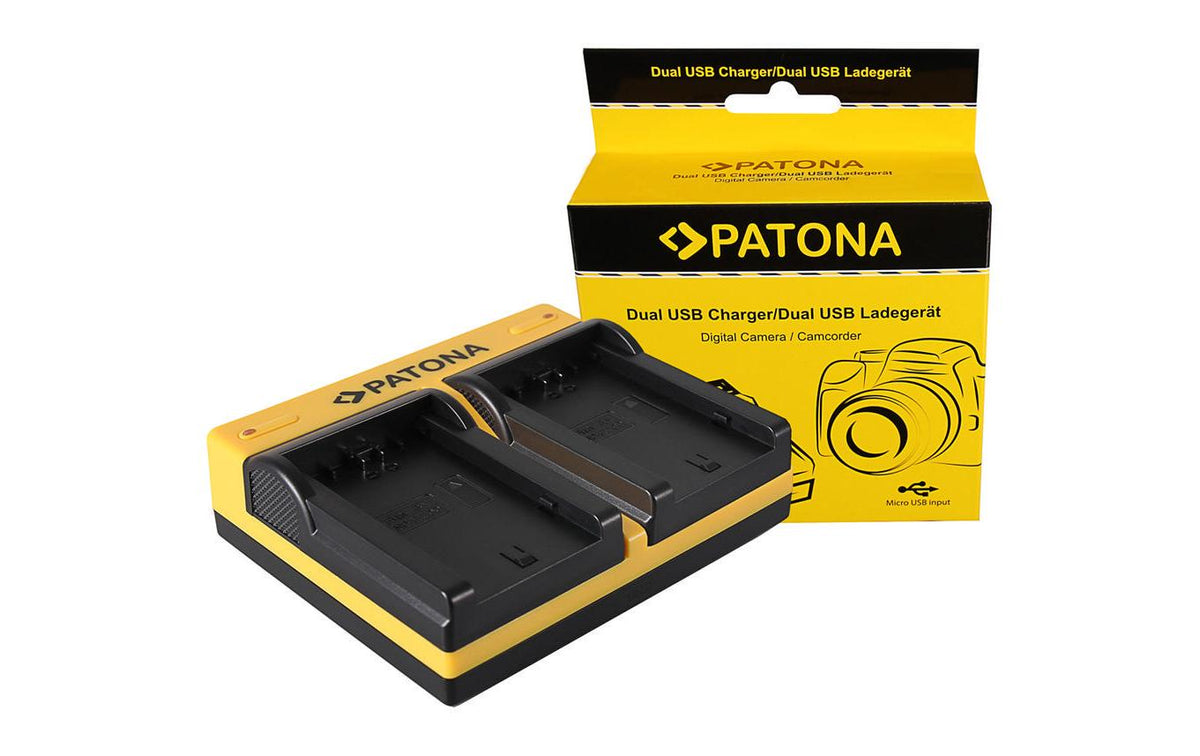 PATONA 191683 Akkulader – für Sony NP-FZ100, A7 III, A7 R III, A9 und andere – 2-fach, USB, Schwarz