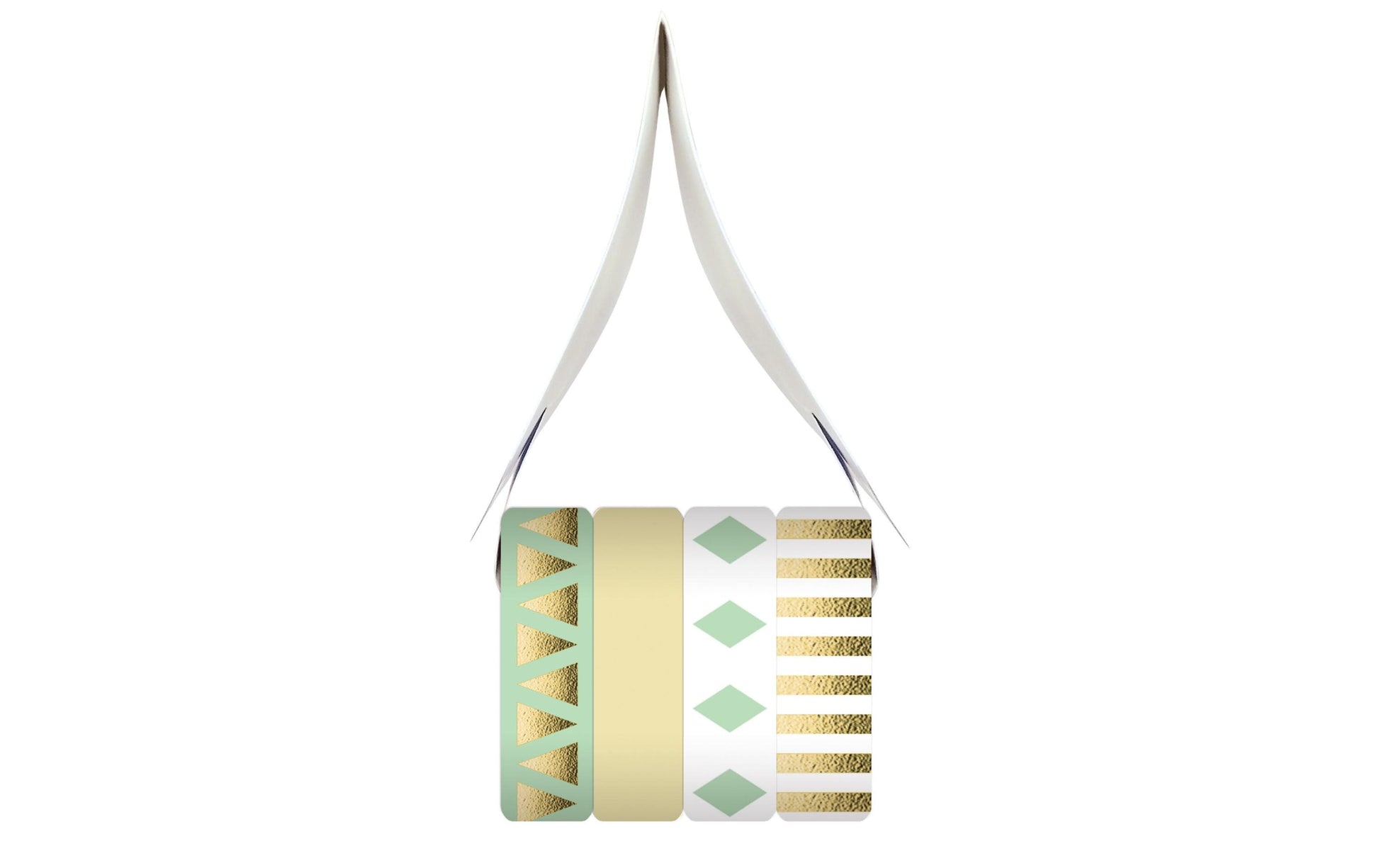 URSUS Washi Tape Grafik – 6,5 mm × 10 m, mehrfarbig (gold, grün) – 4 Rollen, Papier