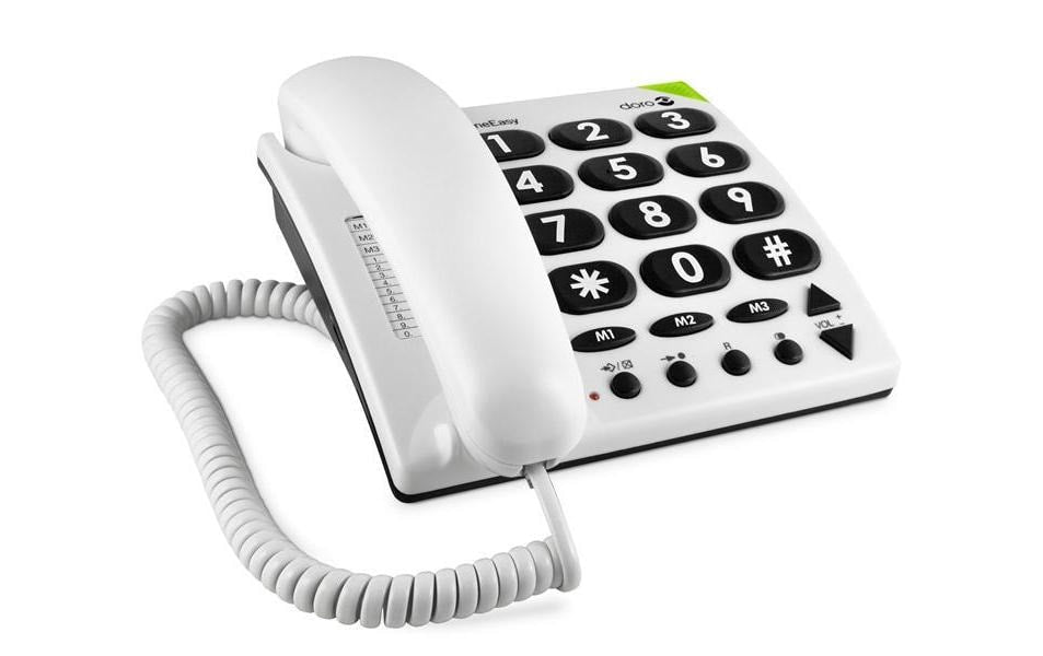 Doro PhoneEasy 311c – Analoges Telefon, Grosstastentelefon, ohne Display, Weiss