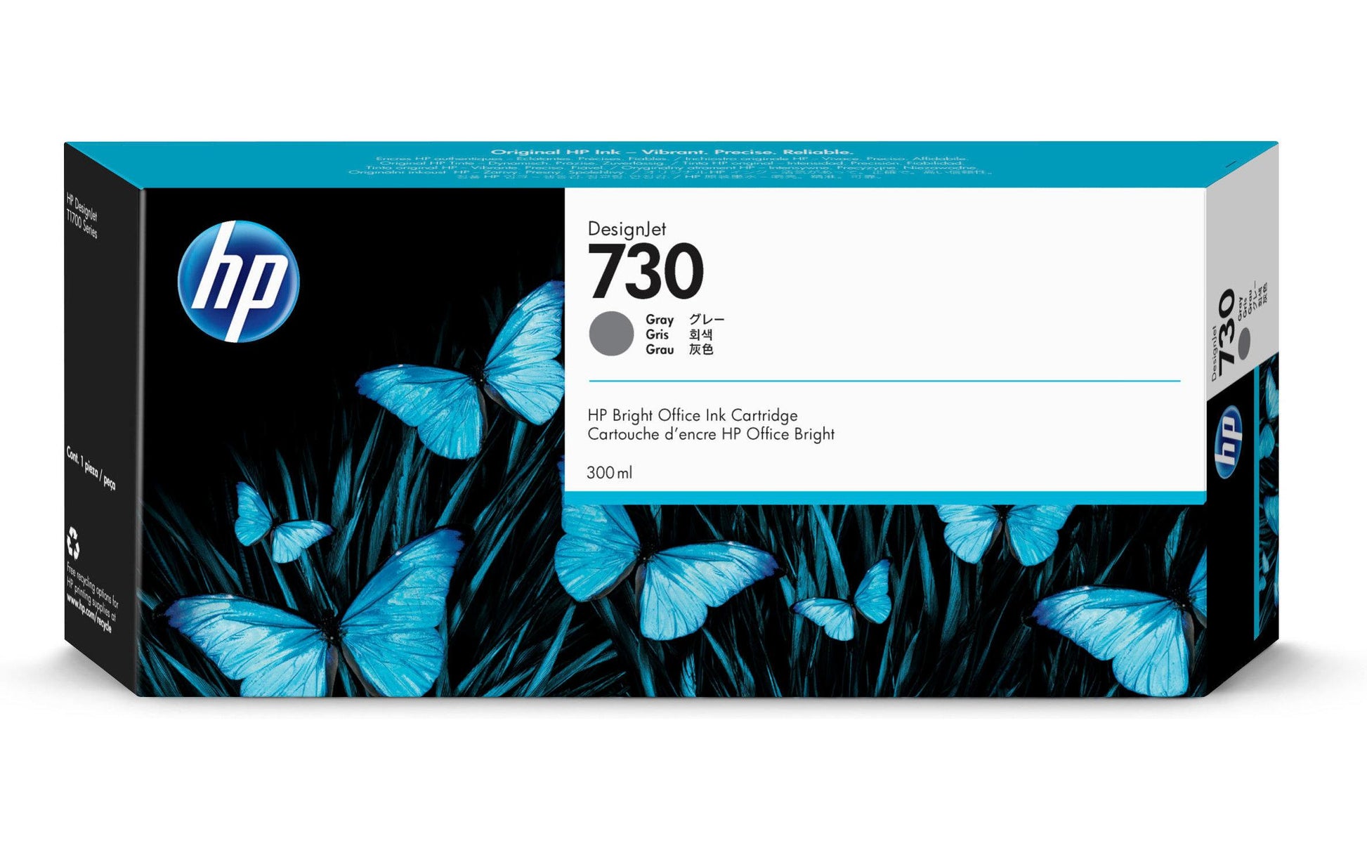 HP Tintenpatrone 730, Grau, 300 ml