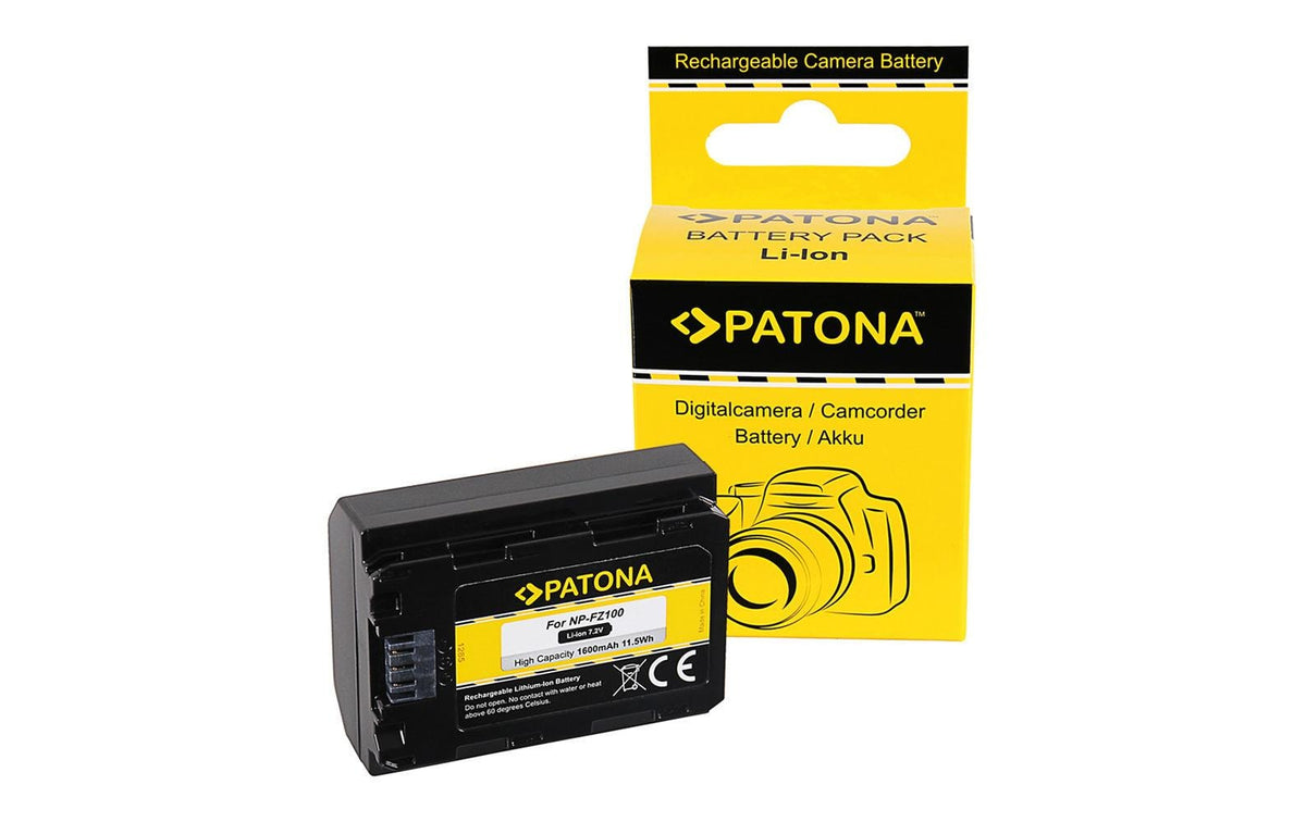 PATONA NP-FZ100 Akku – 1600 mAh, 7,2 V Li-Ion – für Sony Alpha 7 III, Alpha 7 R III, Alpha 9 und andere