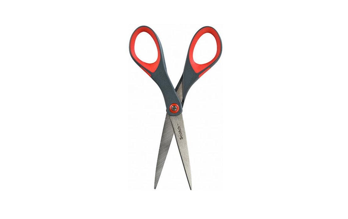 Scotch Universalschere – 18,0 cm, Edelstahl, für Rechts- und Linkshänder, spitz, Kunststoff, rot
