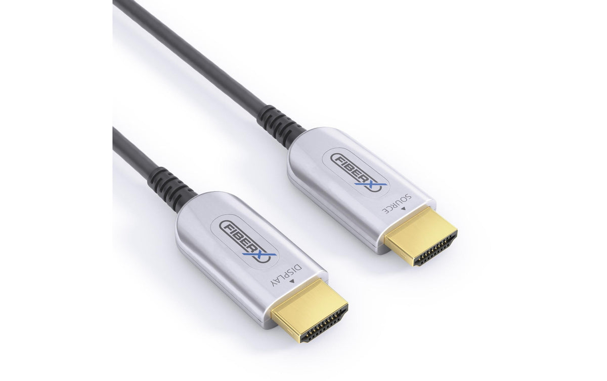 FiberX HDMI Kabel HDMI 2.0 4K 60 Hz – 30 m – Grau/Schwarz