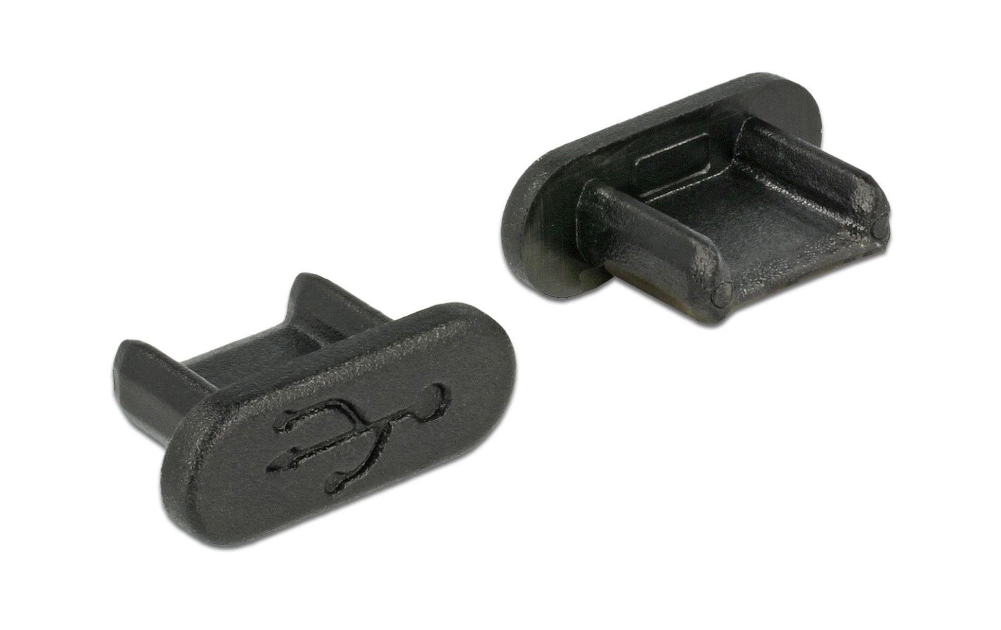 DeLOCK USB-Adapter USB-Micro-B (Staubschutz) – USB 3.2 Gen 1 (5 Gbit/s) – Schwarz – 10er-Set