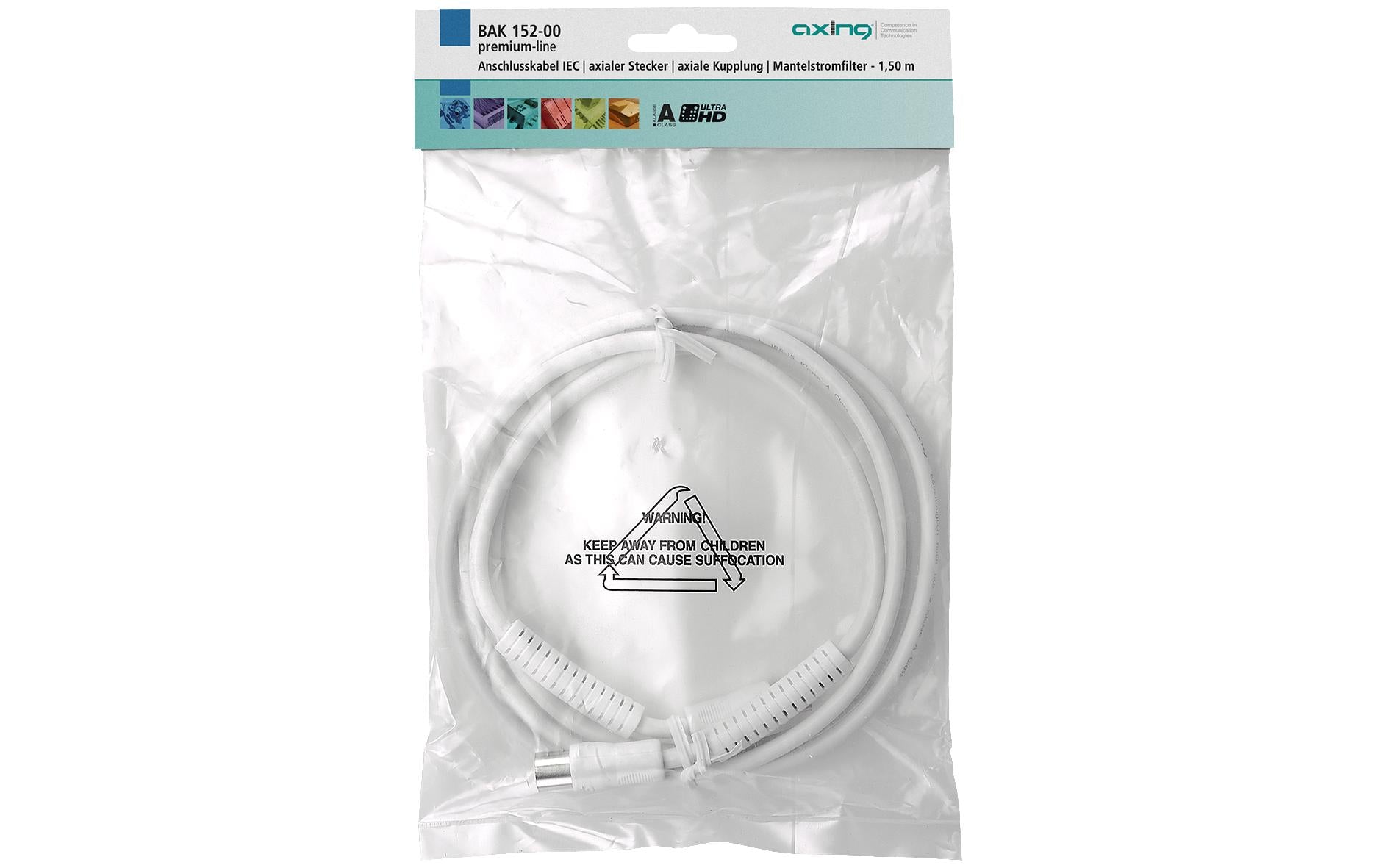 Axing Koax-Antennenkabel (IEC) – 10 m – Weiss