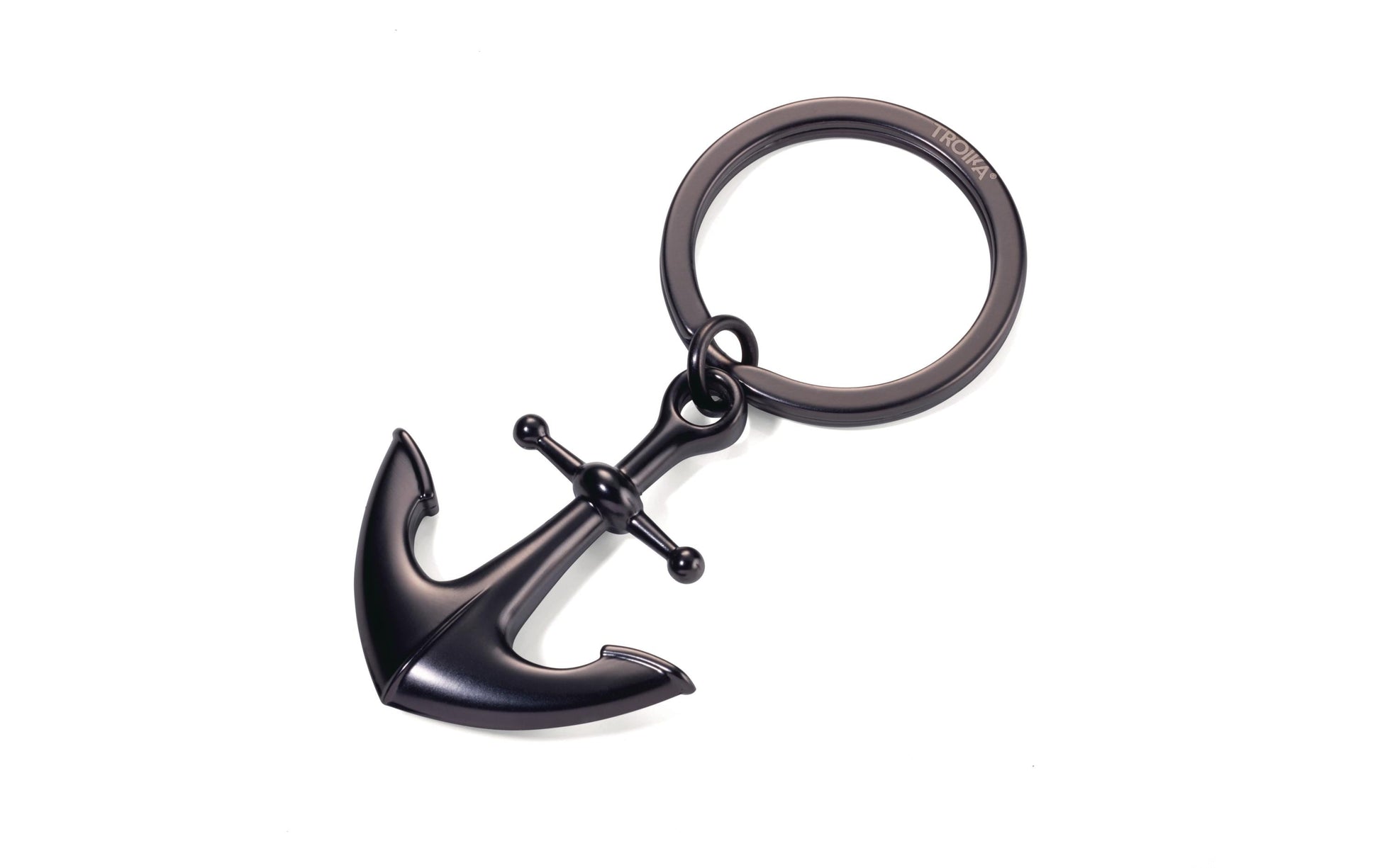 TROIKA Schlüsselanhänger Anker – Metall, Schwarz, 40 × 70 mm