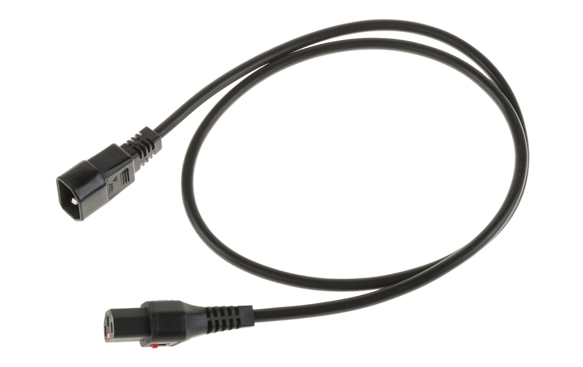 IEC LOCK Netzkabel – IEC C14 zu IEC C13, 0,5 m, 10 A, Schwarz, IEC-Lock
