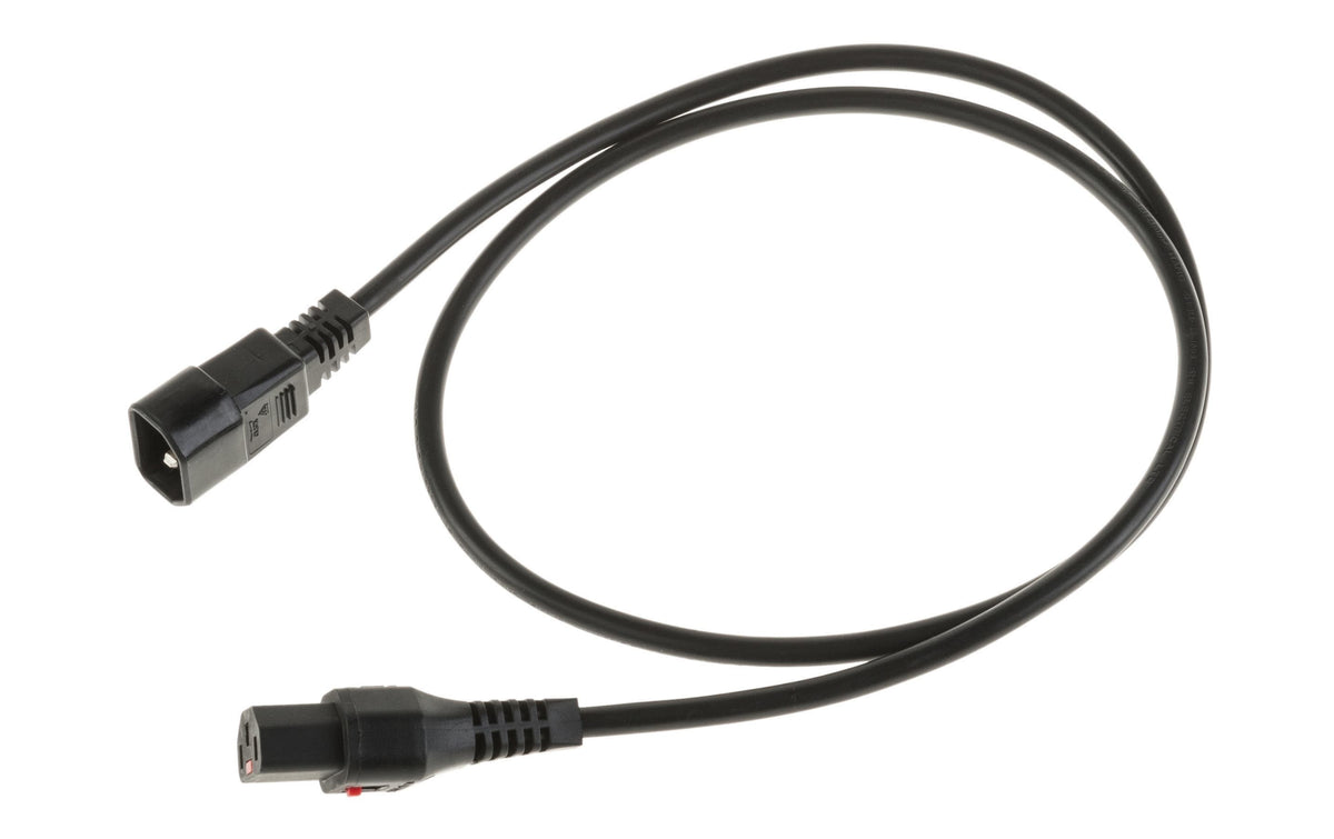 IEC LOCK Netzkabel – IEC C14 zu IEC C13, 3 m, 10 A, Schwarz, mit Verriegelung (IEC-Lock)