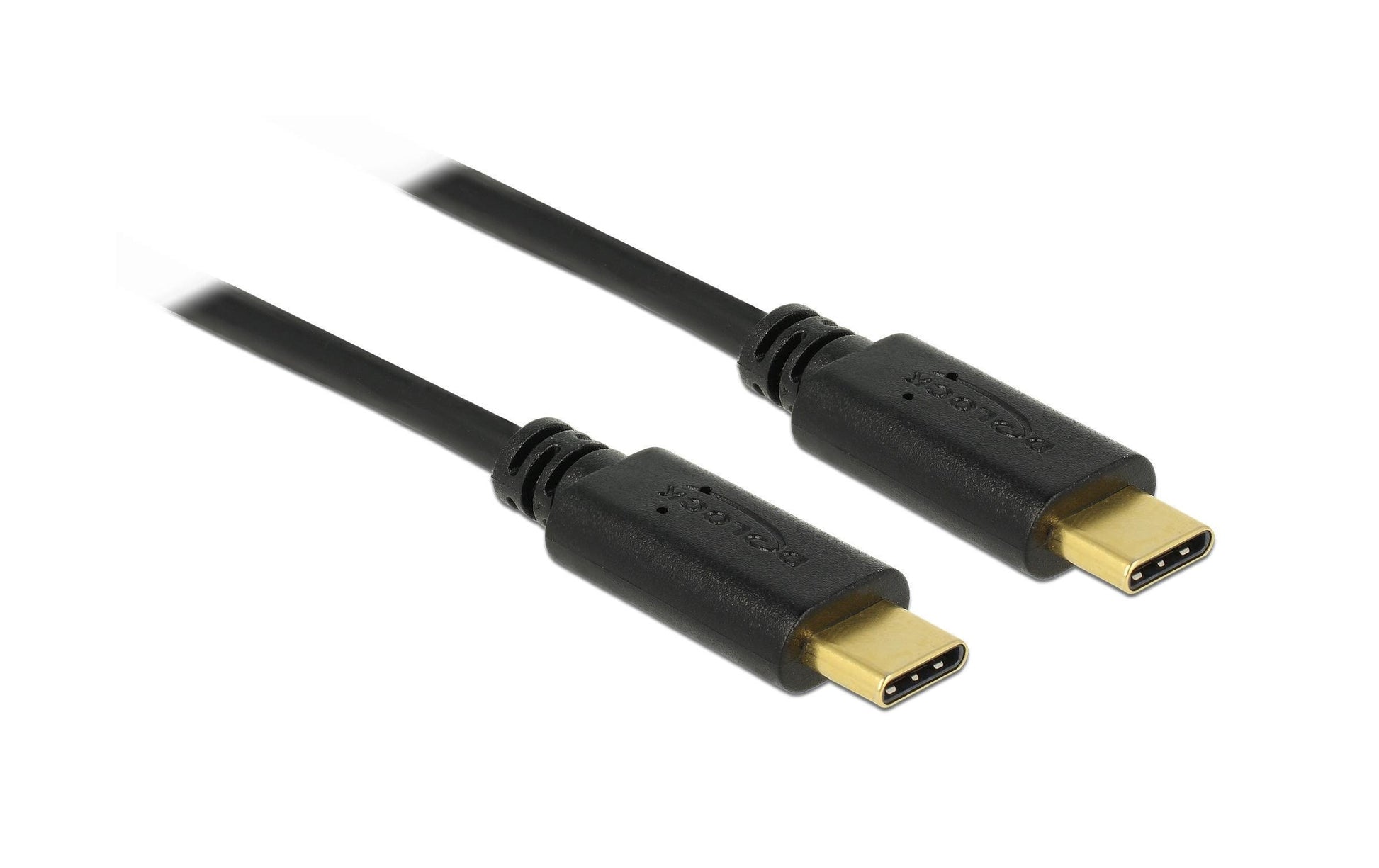 DeLOCK USB-C auf USB-C Kabel – USB 2.0 (480 Mbps) – 0,5 m – E-Marker – Schwarz