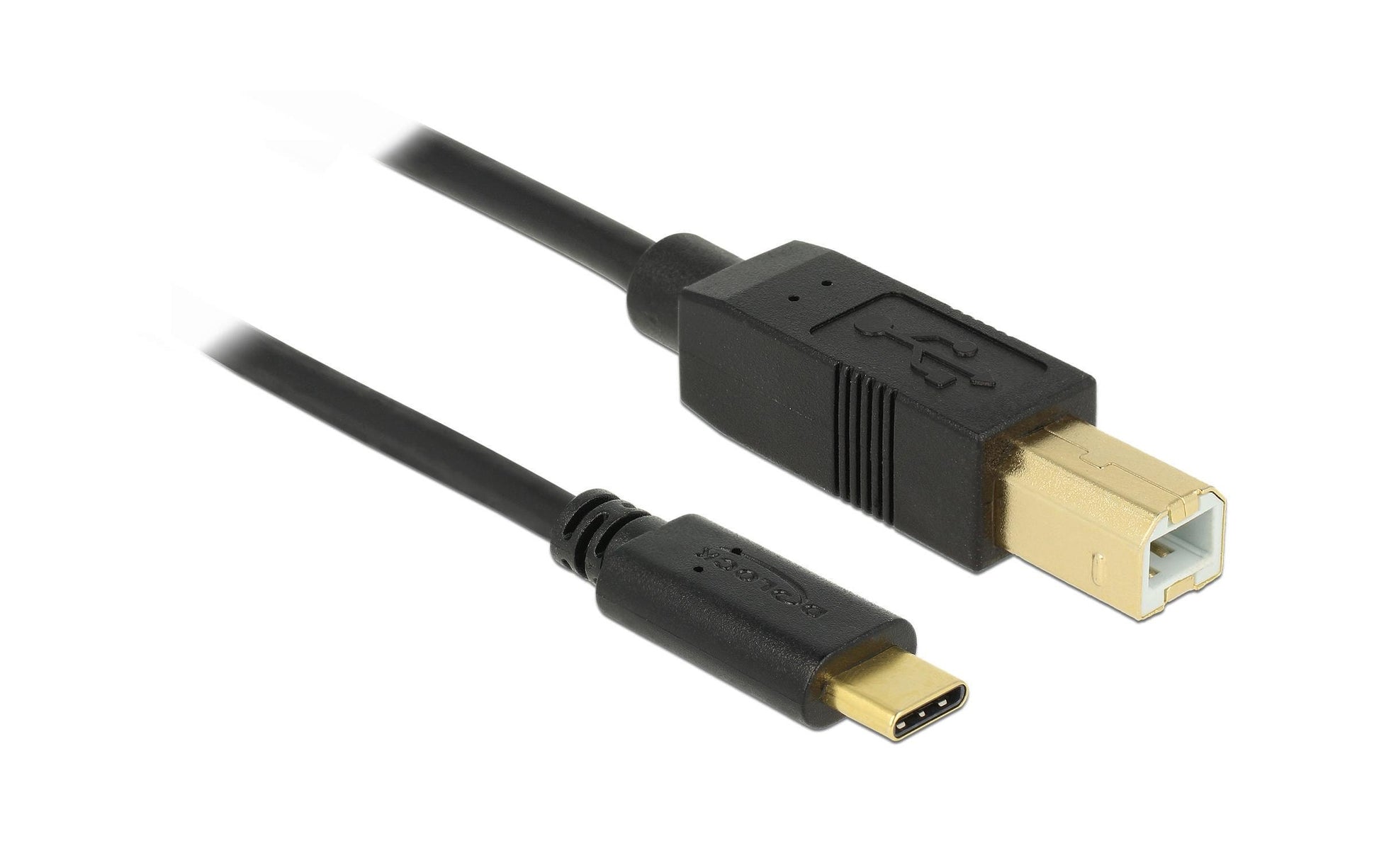 DeLOCK USB-C auf USB-B Kabel – USB 2.0 (480 Mbit/s) – 3 m – Schwarz