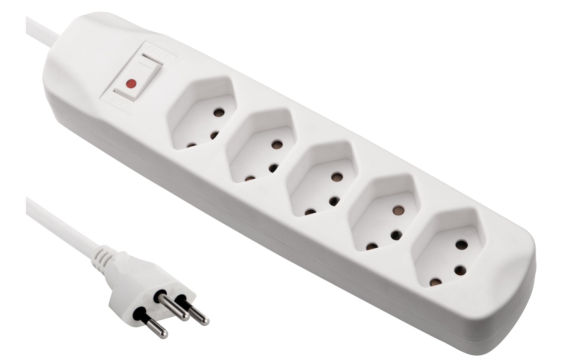 FURBER.power Steckdosenleiste – 5× T13, 1,5 m, mit Schalter, mit Kinderschutz, weiss