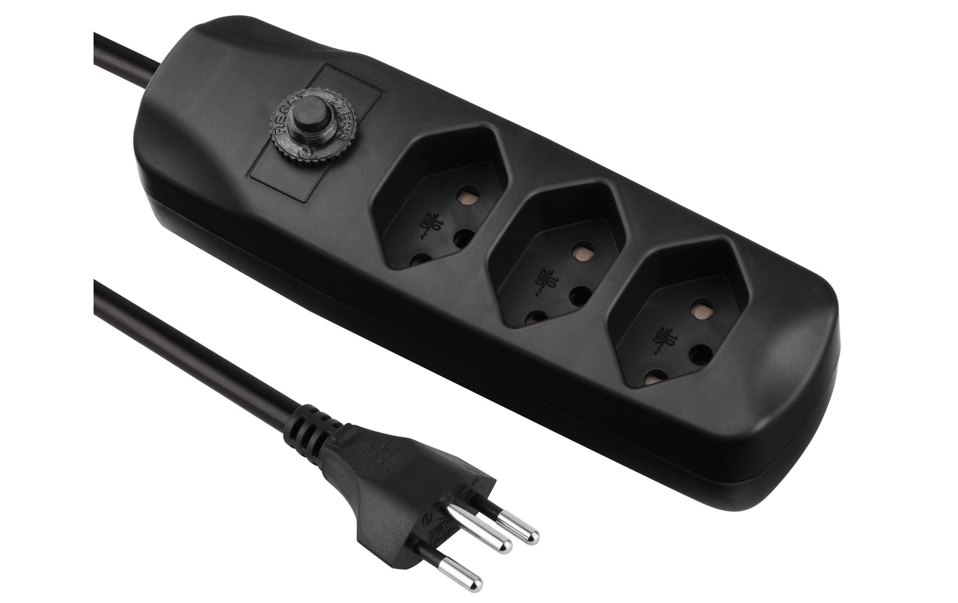 FURBER.power Steckdosenleiste – 3× T13, 1,5 m, ohne Schalter, schwarz