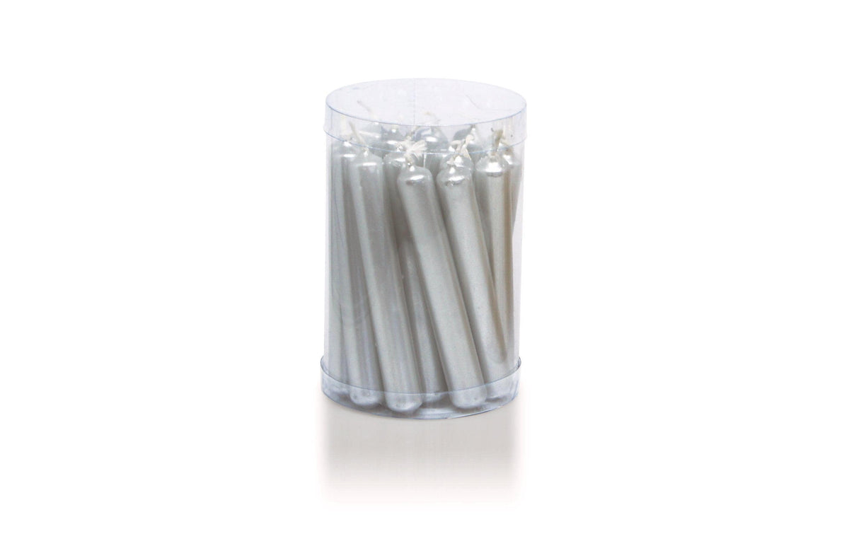 Balthasar Baumkerzen – Ø 1,2 × 10,2 cm – 20-teilig, silber
