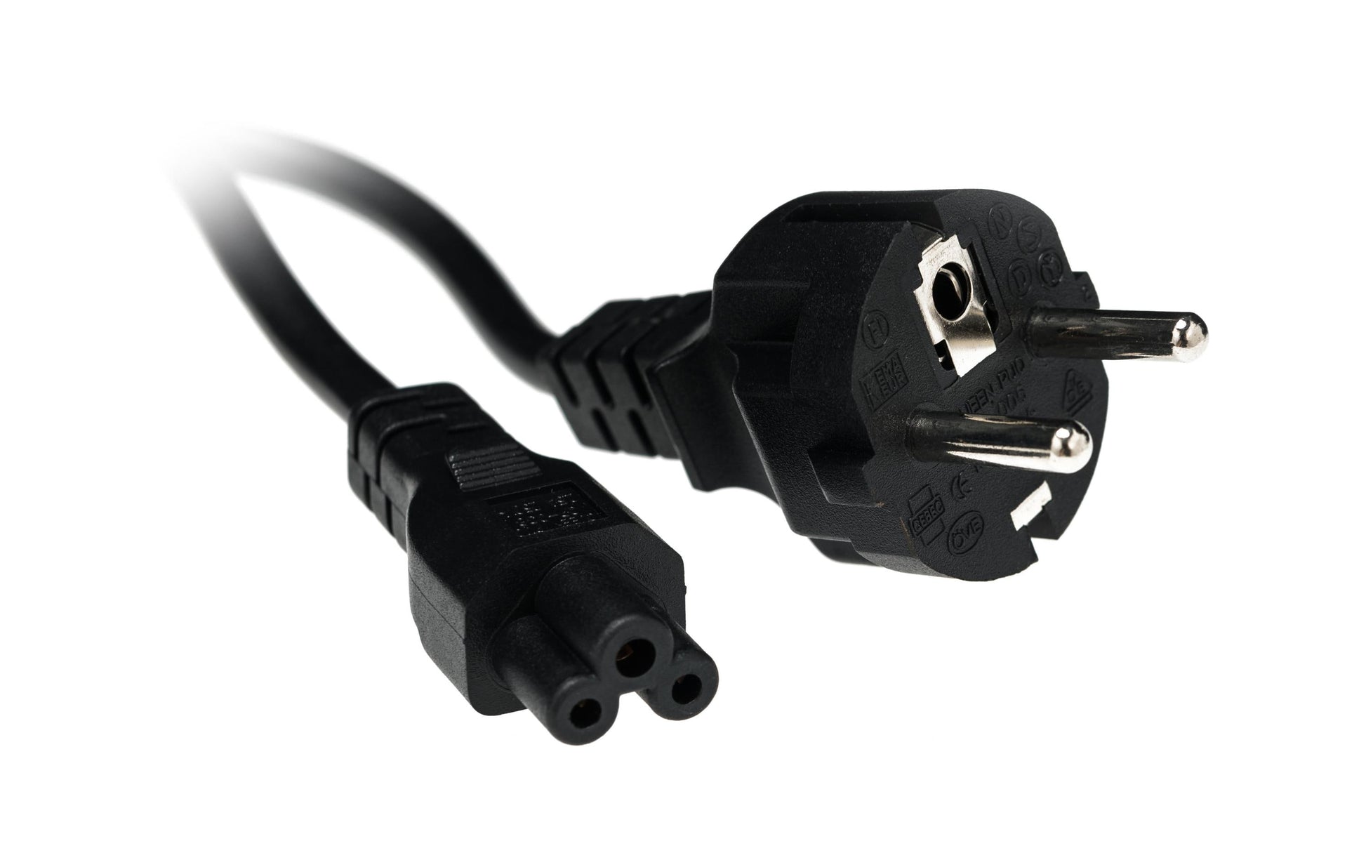 Diggelmann Netzkabel – Schuko (CEE 7/7)–IEC C5, 2 m, 250 V/2,5 A, schwarz