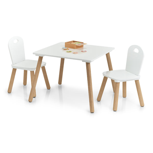 Zeller Present 3-teiliges Bistro-Set mit 2 Stühlen – Weiss – MDF, Holz – Tisch 55 × 55 × 43,5 cm – Für den Innenbereich