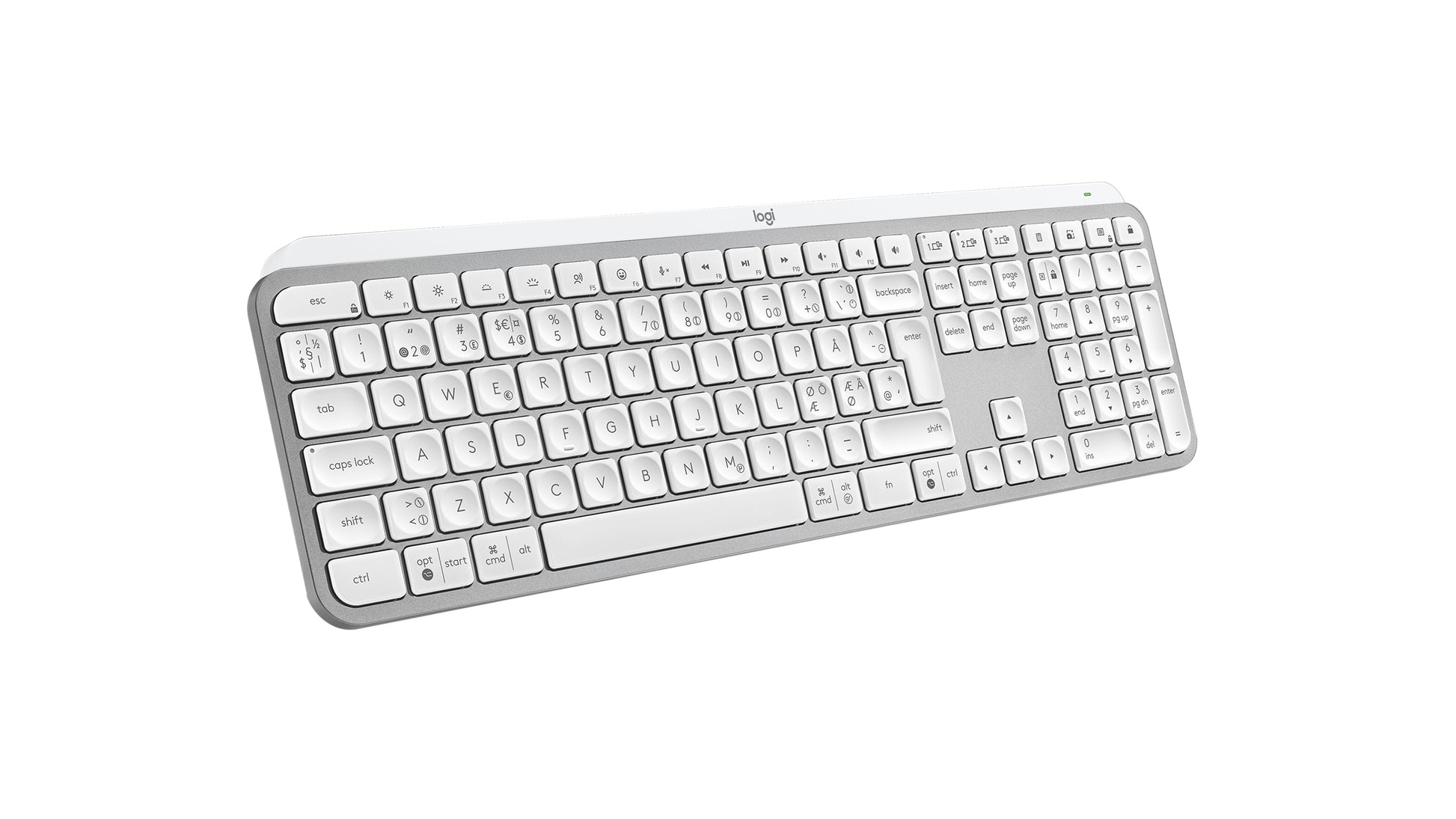 Logitech MX Keys S – Tastatur, kabellos (Bluetooth/2,4 GHz), Weiss