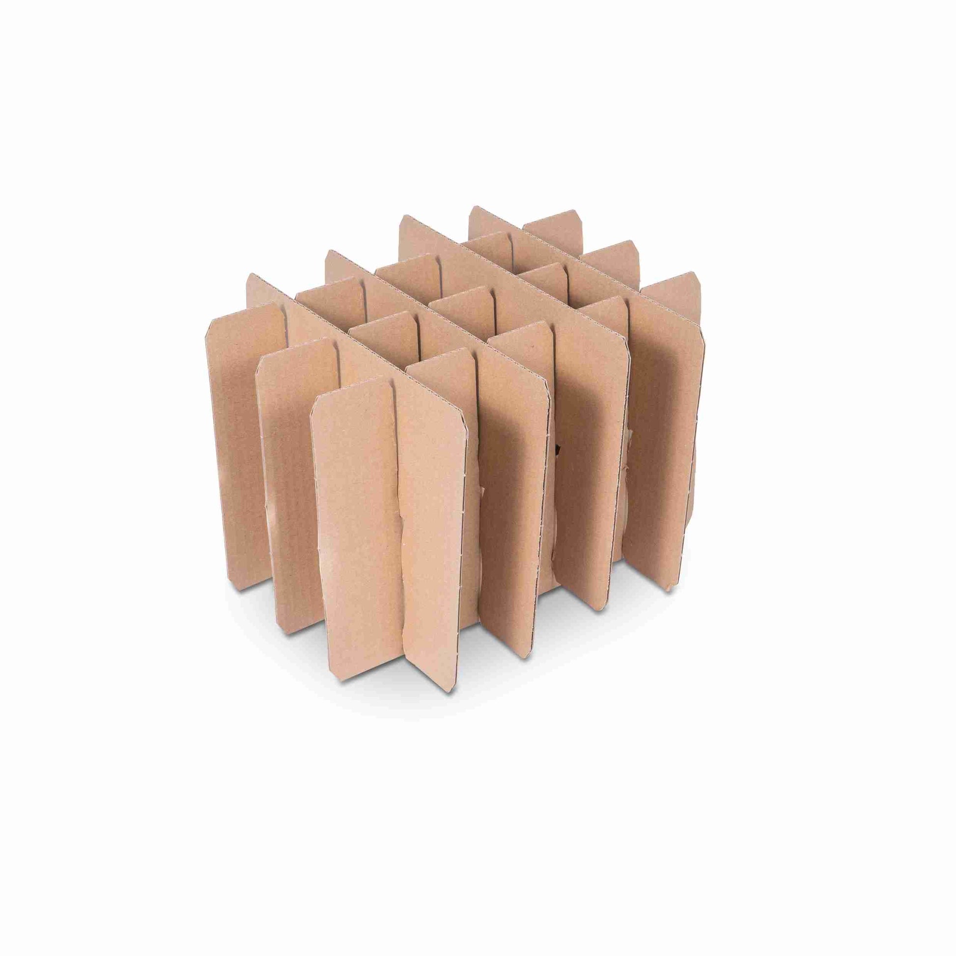 Model Einlage für 20 Flaschen à 0,25 l – braun, Höhe bis 190 mm, Ø 56 mm, FEFCO 0930