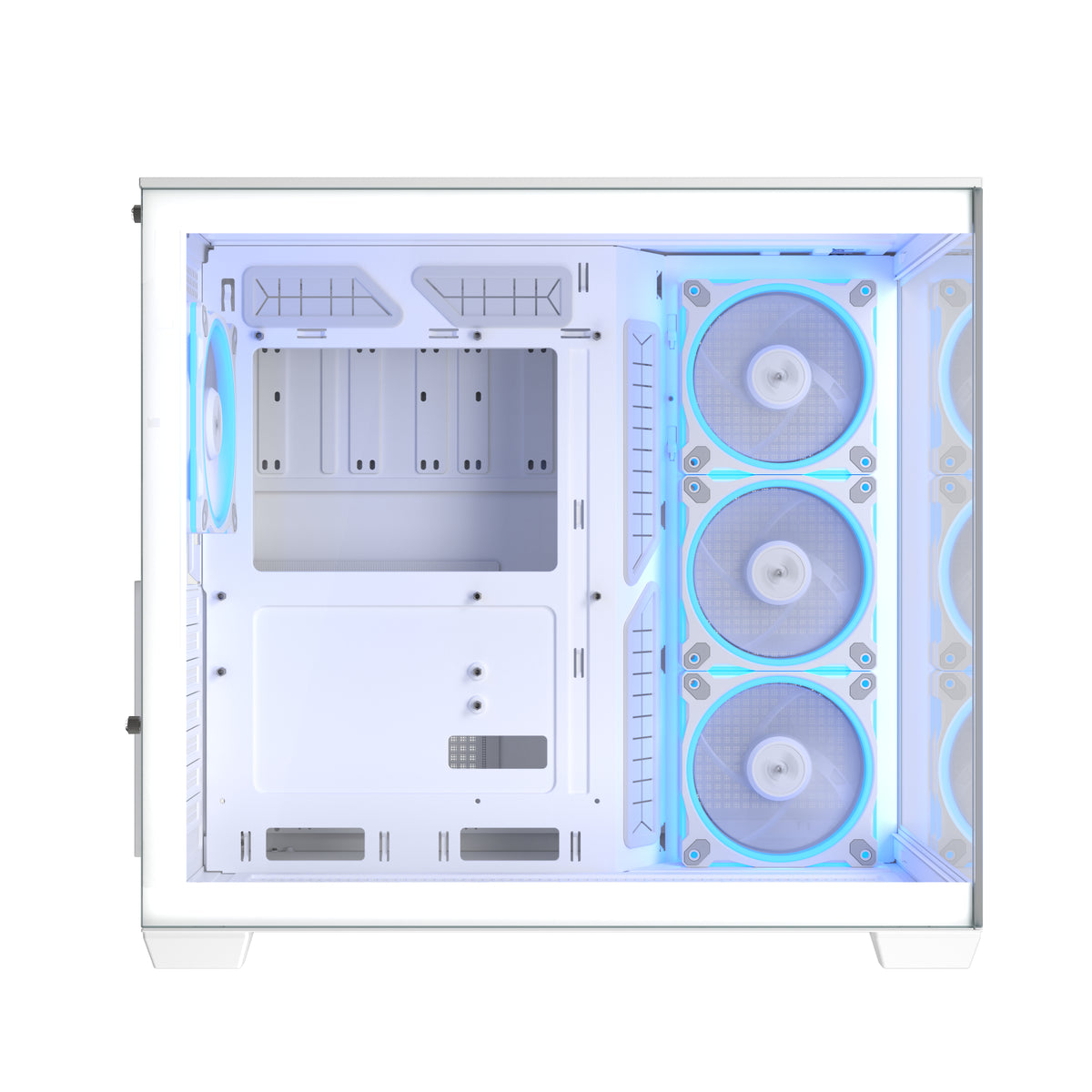 ASUS A32 PLUS TG ARGB WEISS – PC-Gehäuse – ATX/micro-ATX/Mini-ITX, Gehärtetes Glas, ARGB, ohne Netzteil
