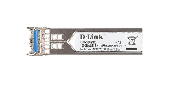 D-Link DIS-S302SX – SFP-Transceiver (Mini-GBIC) 1 Gbit/s SX, Multi-Mode, 20 km, Industrial, grau, Einzelstück